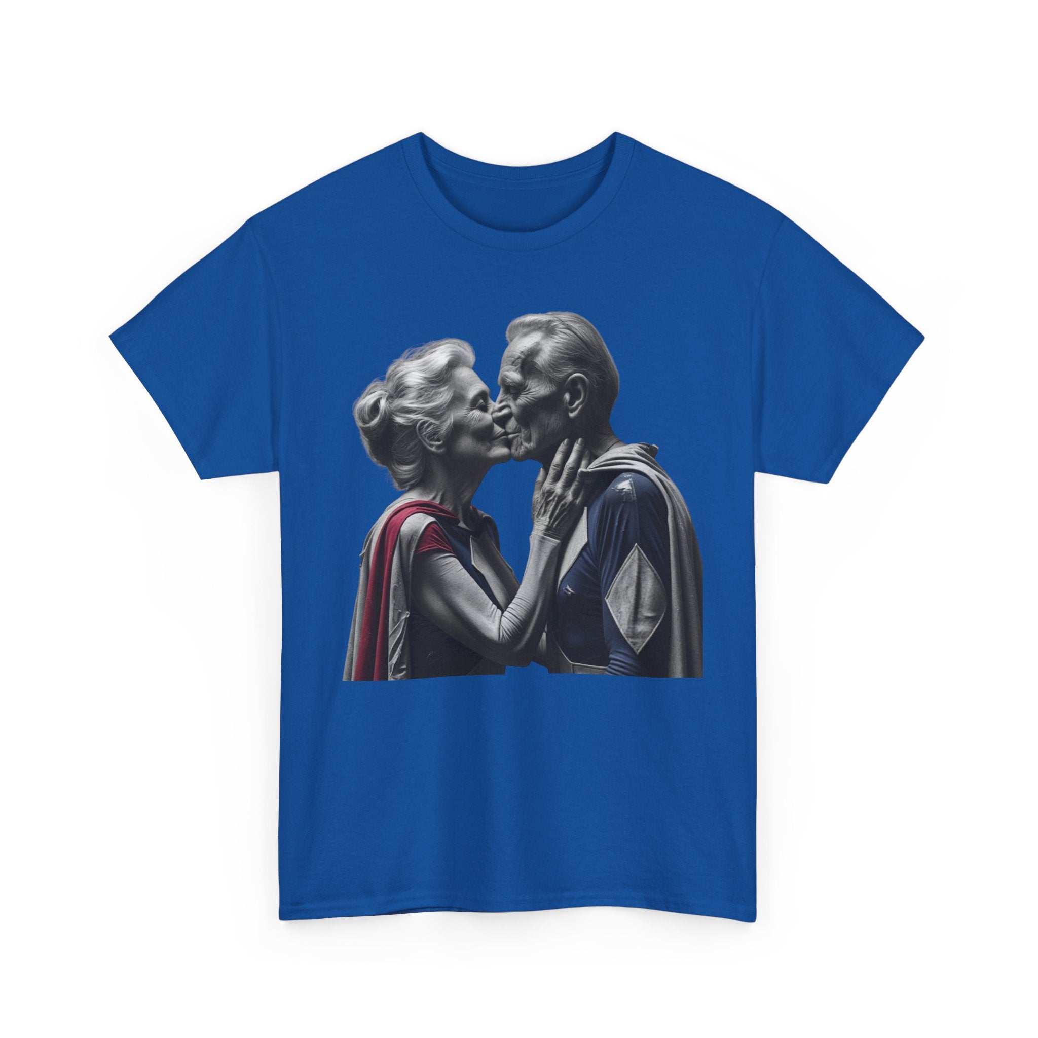 Kissing Old Superheroes — T‑Shirt