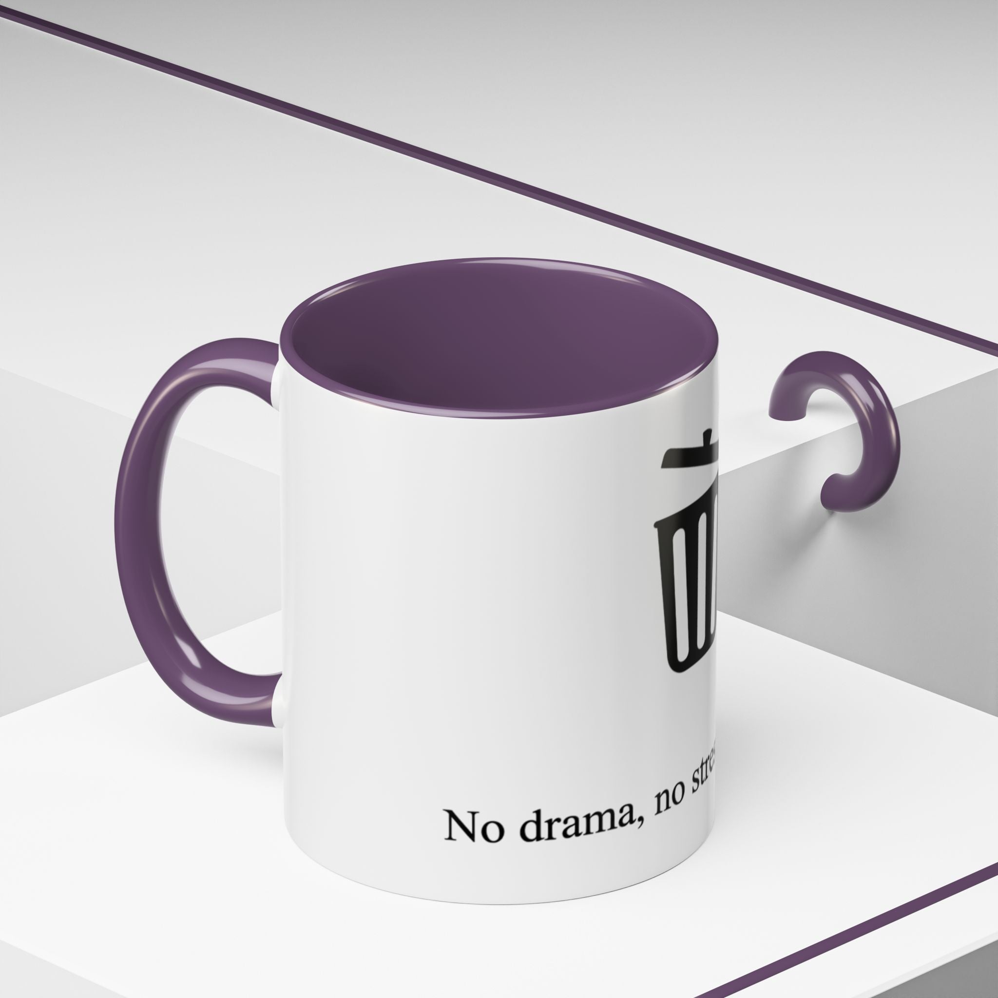"No drama, no stress, just delete" — Coffee Mug