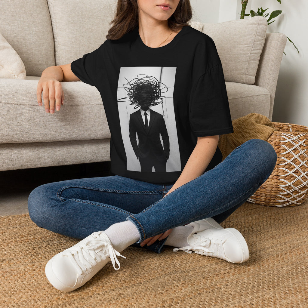 Abstract Scribble Head — T‑Shirt