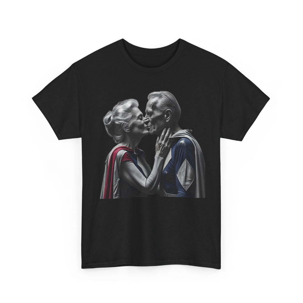 Kissing Old Superheroes — T‑Shirt