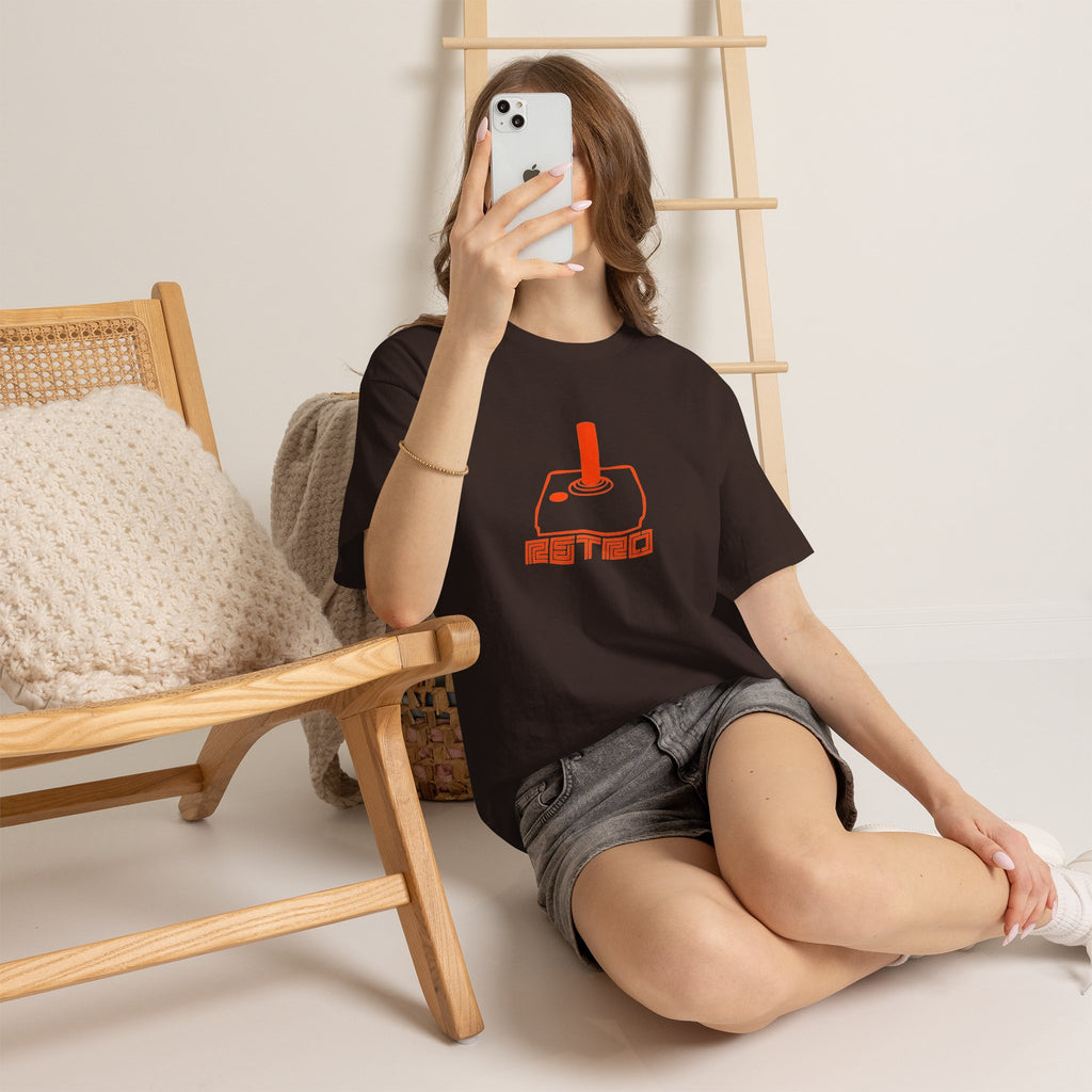 Retro Arcade Joystick T-Shirt – nostalgic gaming graphic tee.