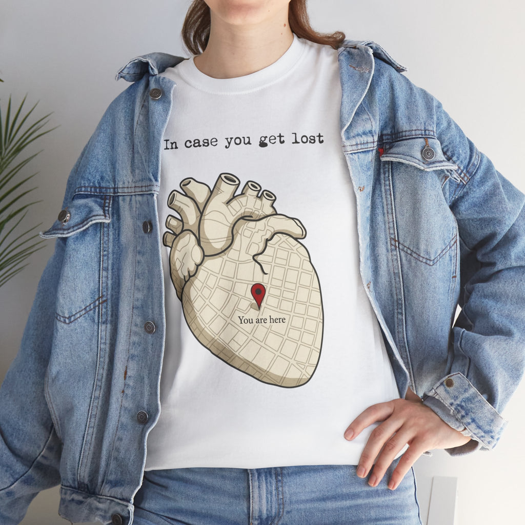 “In case you get lost” Heart Map — T-Shirt