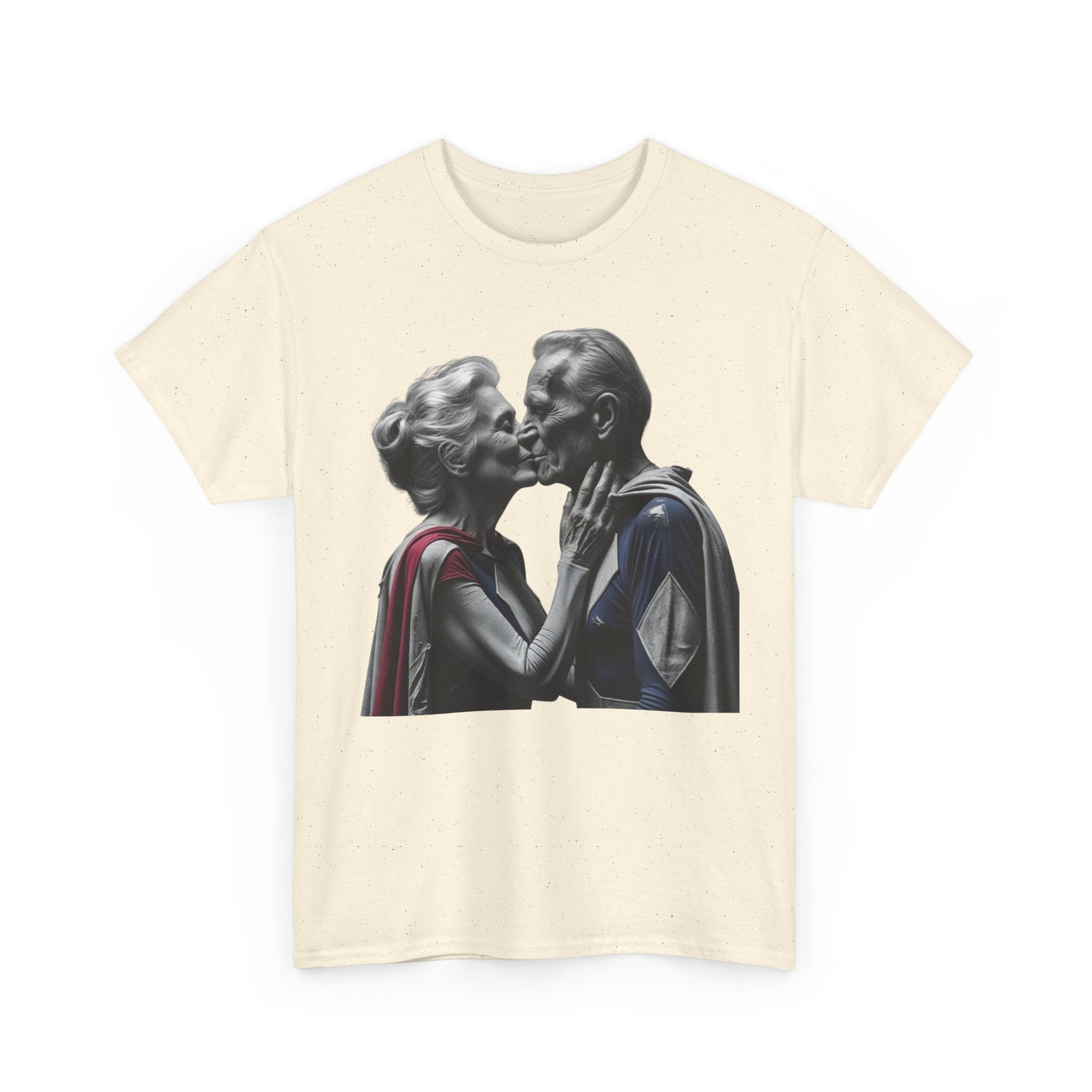 Kissing Old Superheroes — T‑Shirt