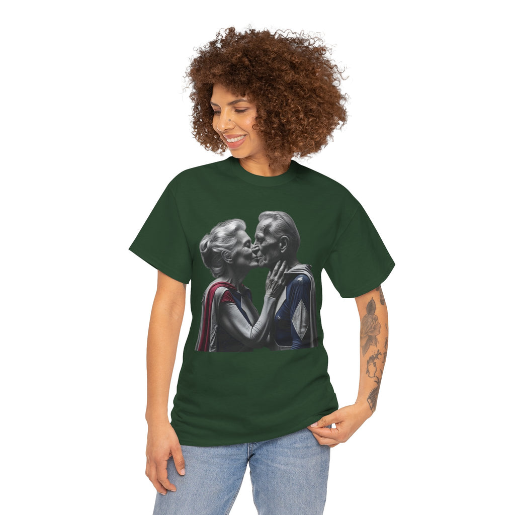 Kissing Old Superheroes — T‑Shirt