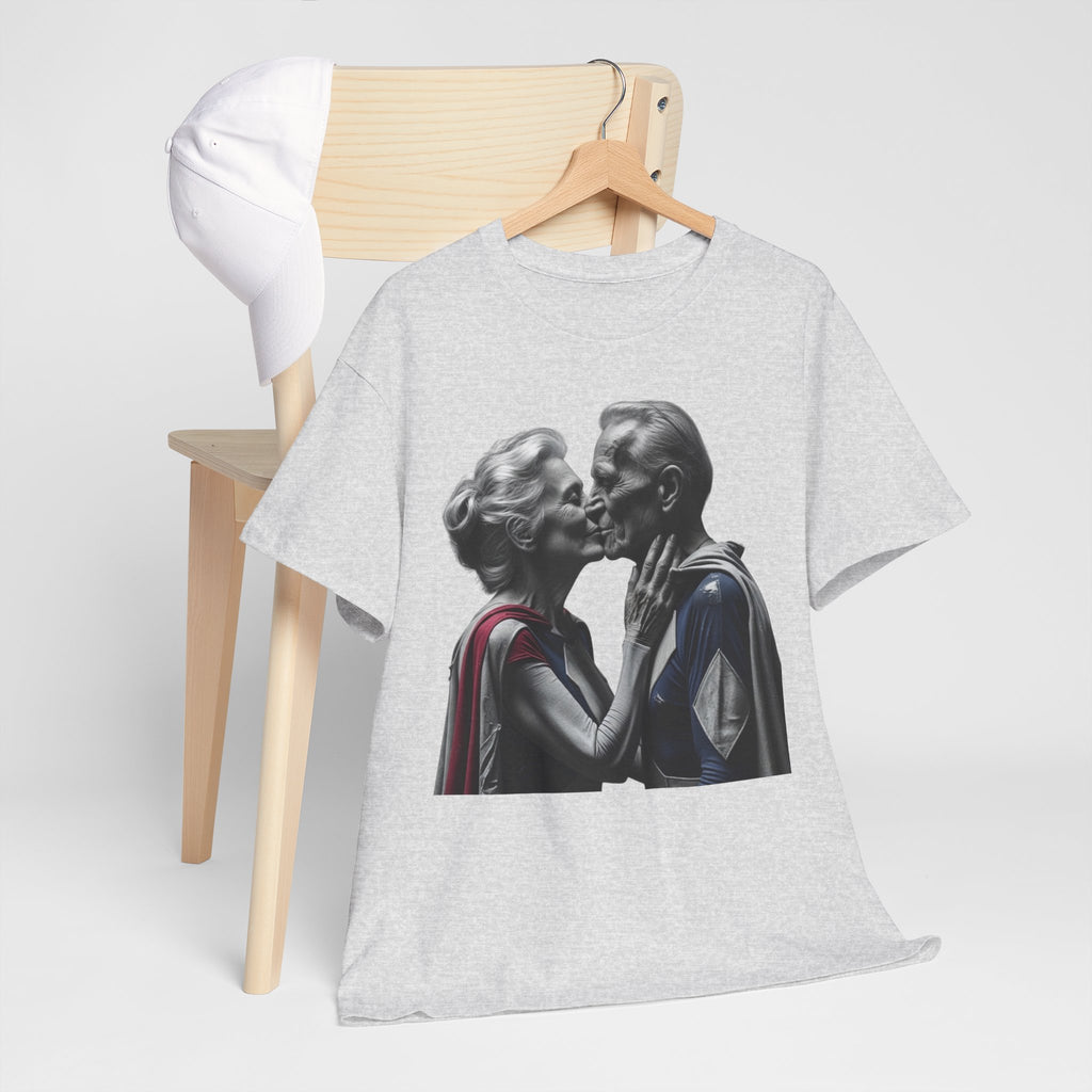 Kissing Old Superheroes — T‑Shirt