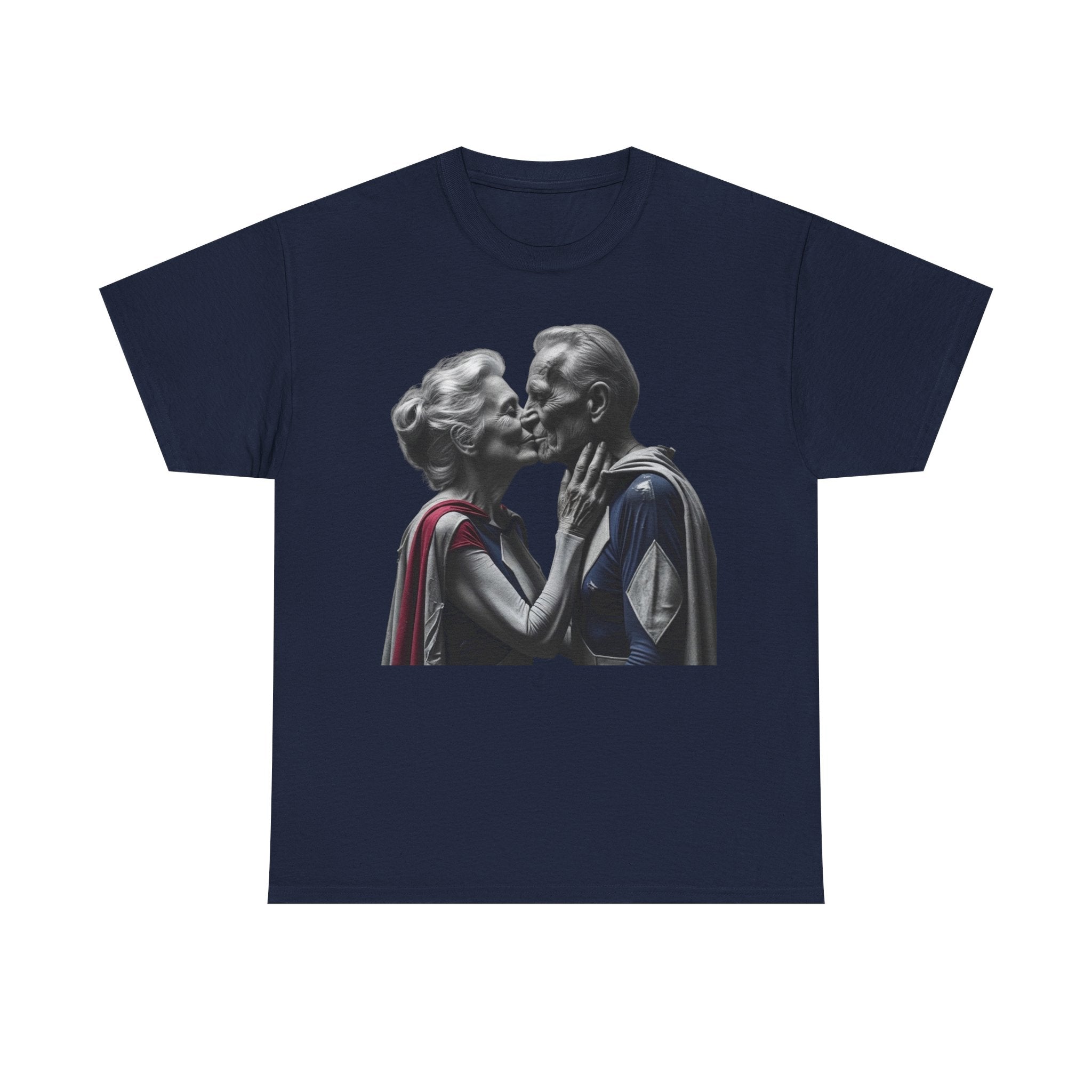 Kissing Old Superheroes — T‑Shirt