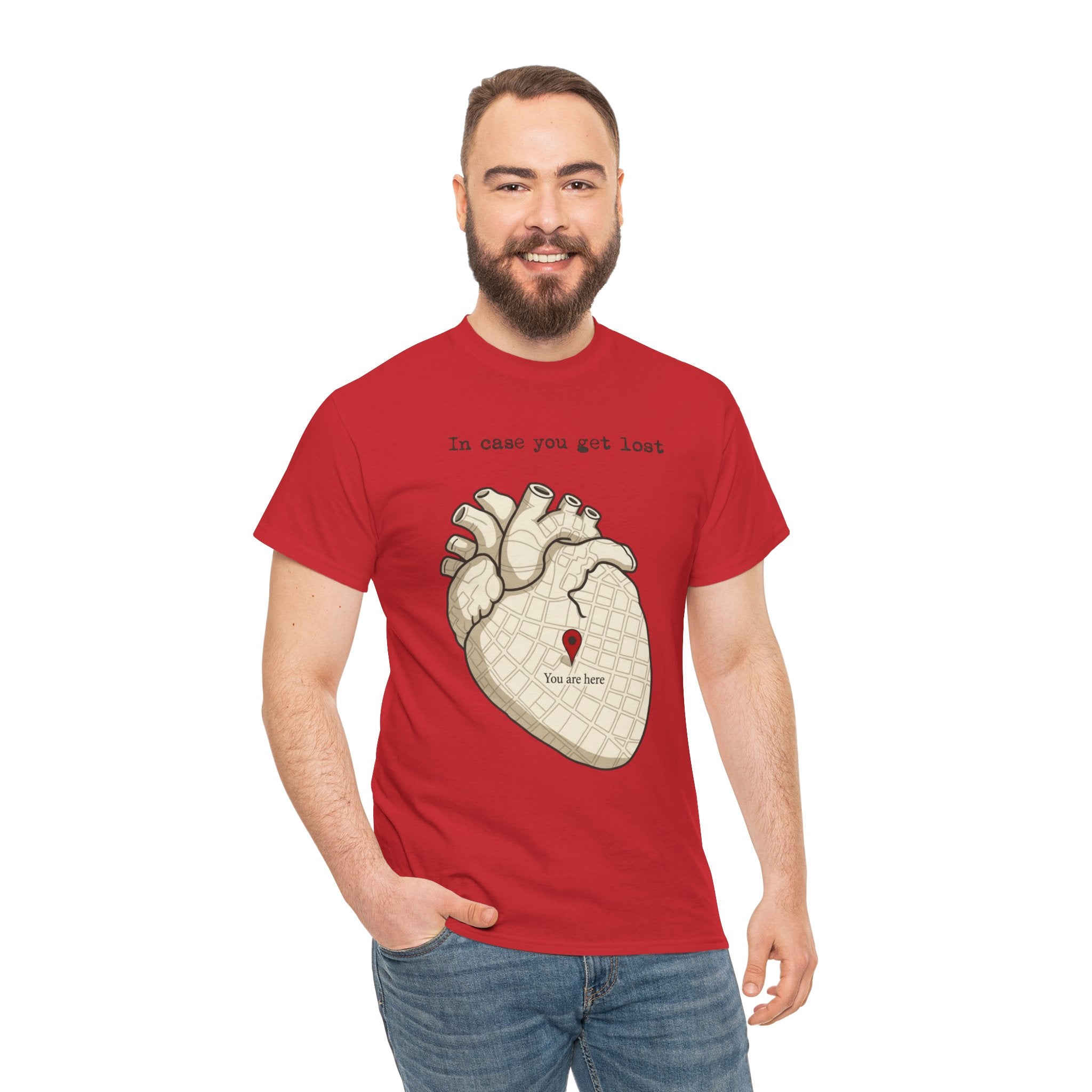 “In case you get lost” Heart Map — T-Shirt