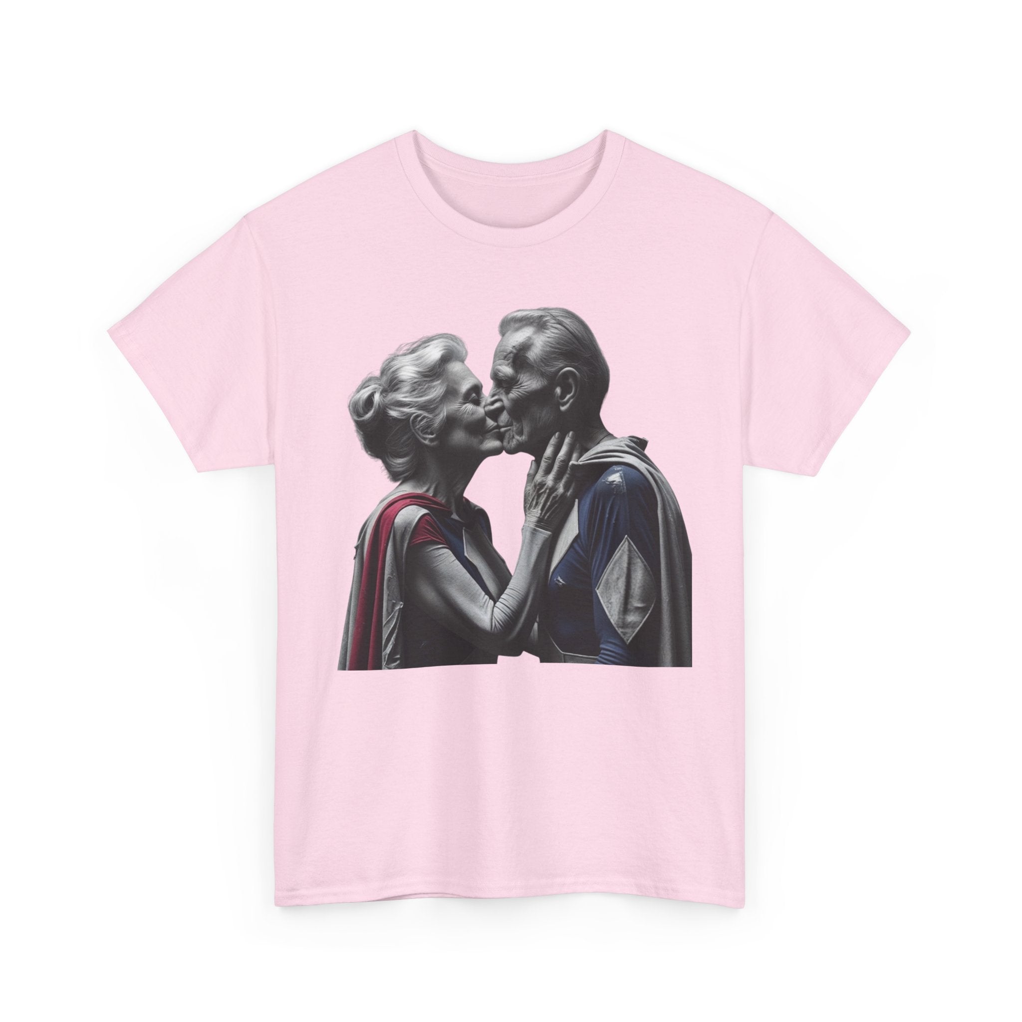 Kissing Old Superheroes — T‑Shirt