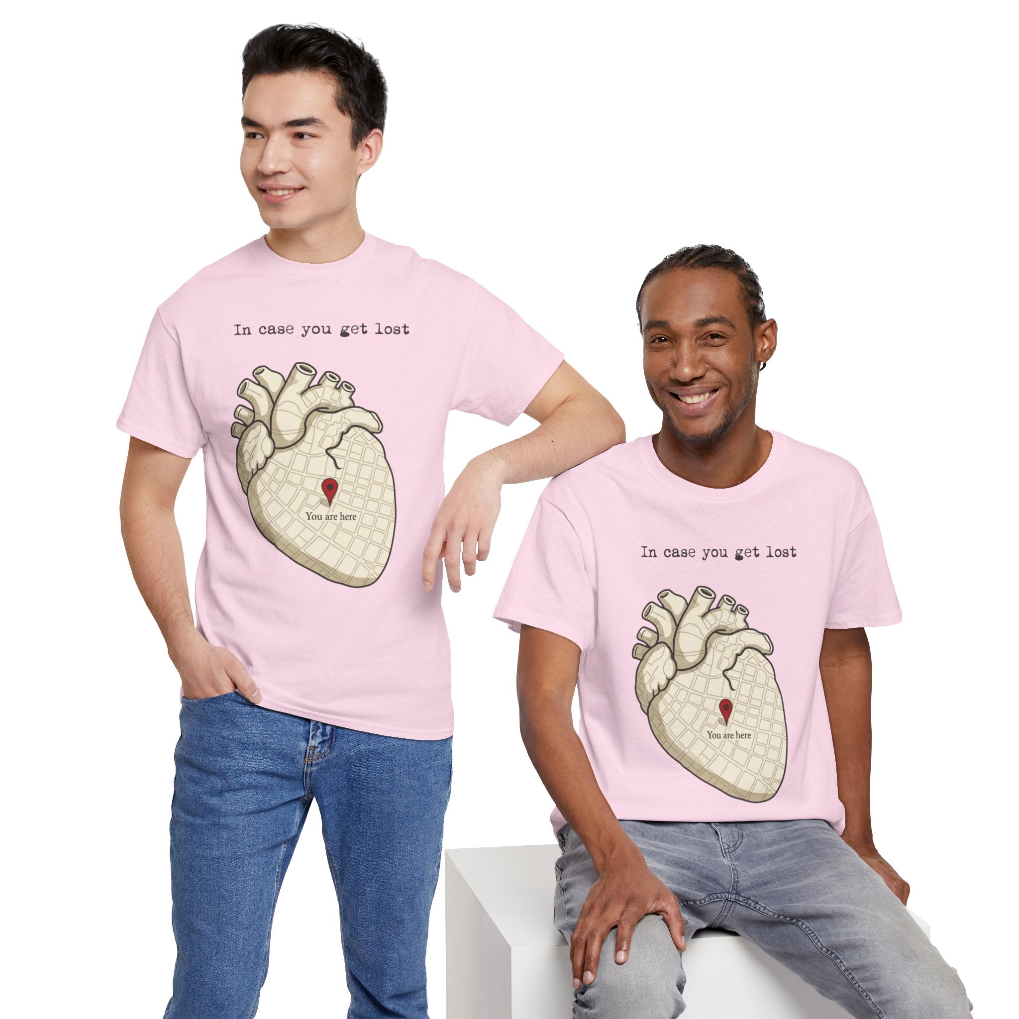 “In case you get lost” Heart Map — T-Shirt