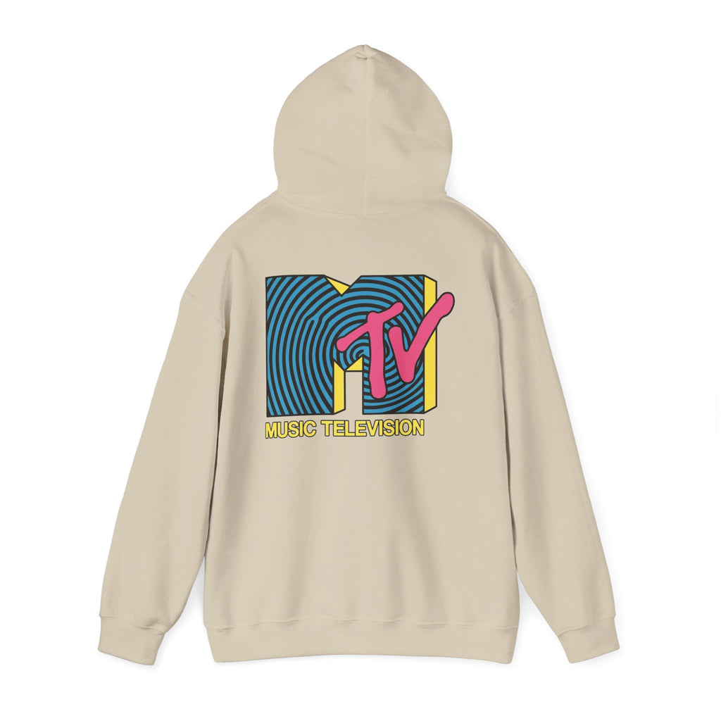 MTV Retro Logo Hoodie – 90s music culture sweatshirt.