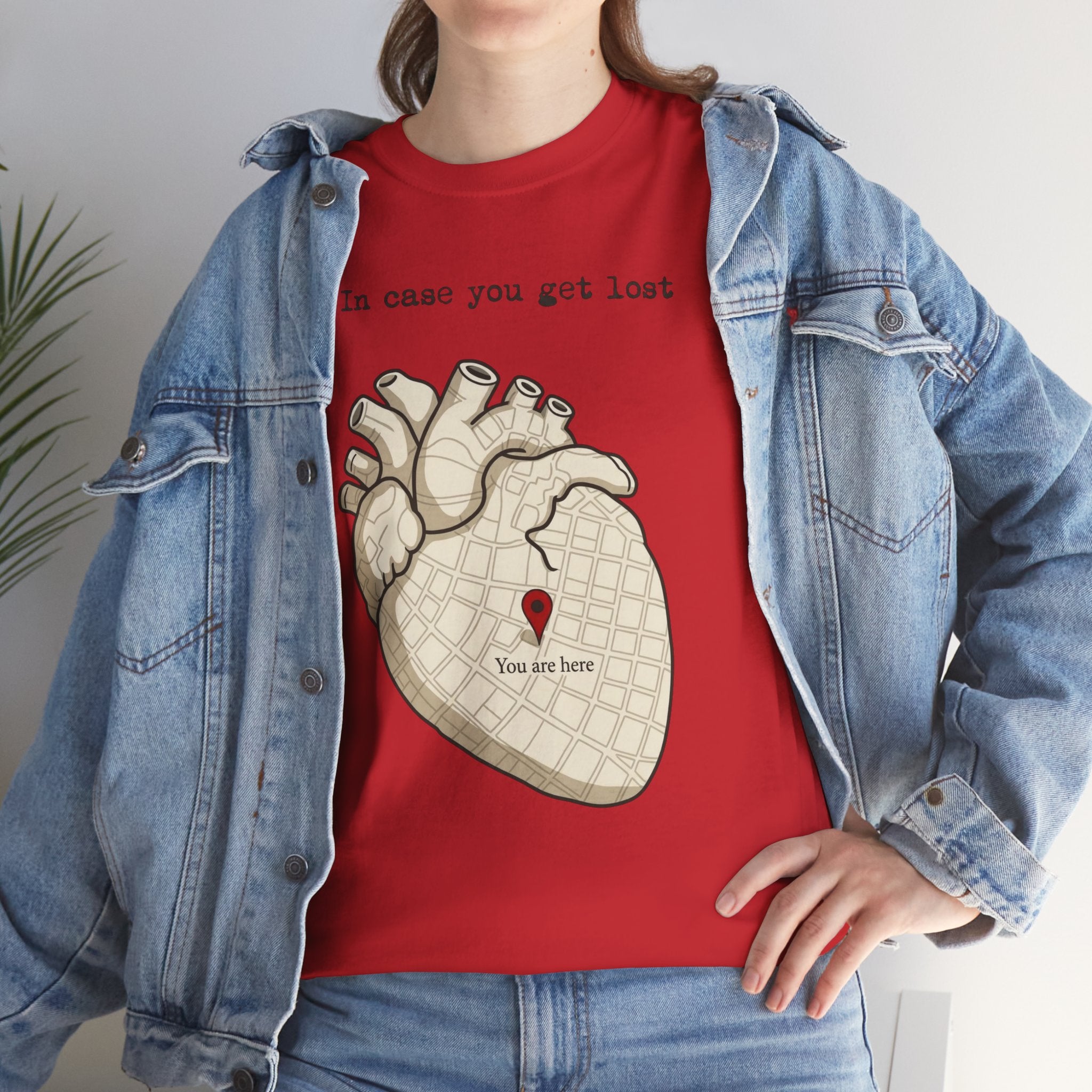 “In case you get lost” Heart Map — T-Shirt