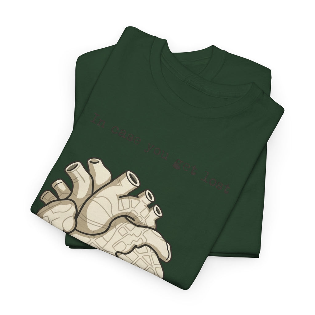 “In case you get lost” Heart Map — T-Shirt