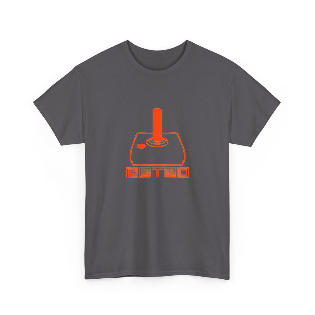Retro Arcade Joystick T-Shirt in Charcoal – nostalgic gaming graphic tee