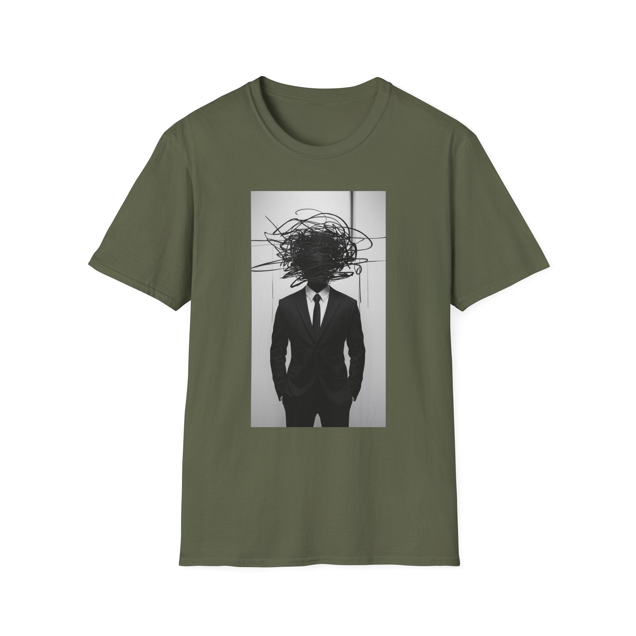 Abstract Scribble Head — T‑Shirt