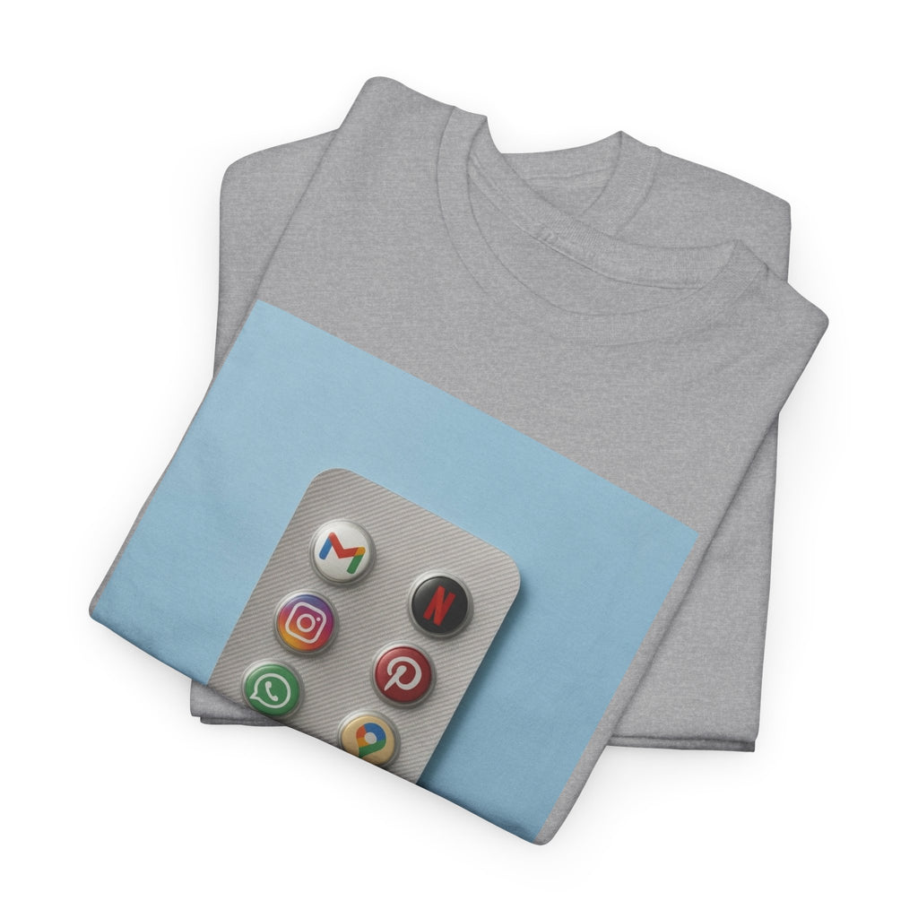 Social Media Pills T-Shirt – Funny Tech Satire Graphic Tee