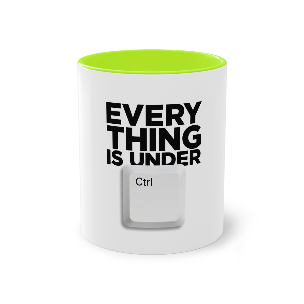 Everything Is Under Control Mug in Light Green – funny calm-under-pressure coffee mug