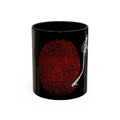 Red Vinile Mug in Black – fingerprint turntable vinyl music art mug