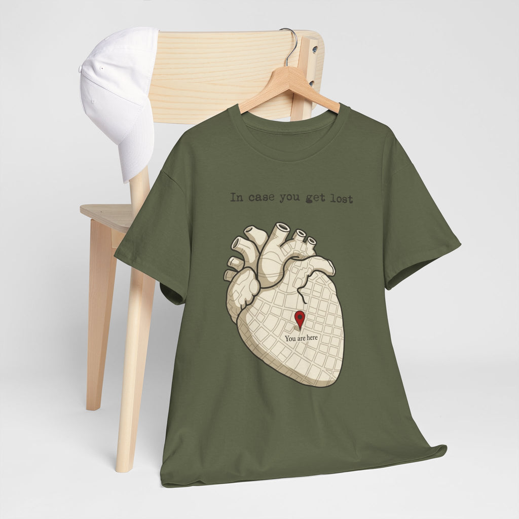 “In case you get lost” Heart Map — T-Shirt