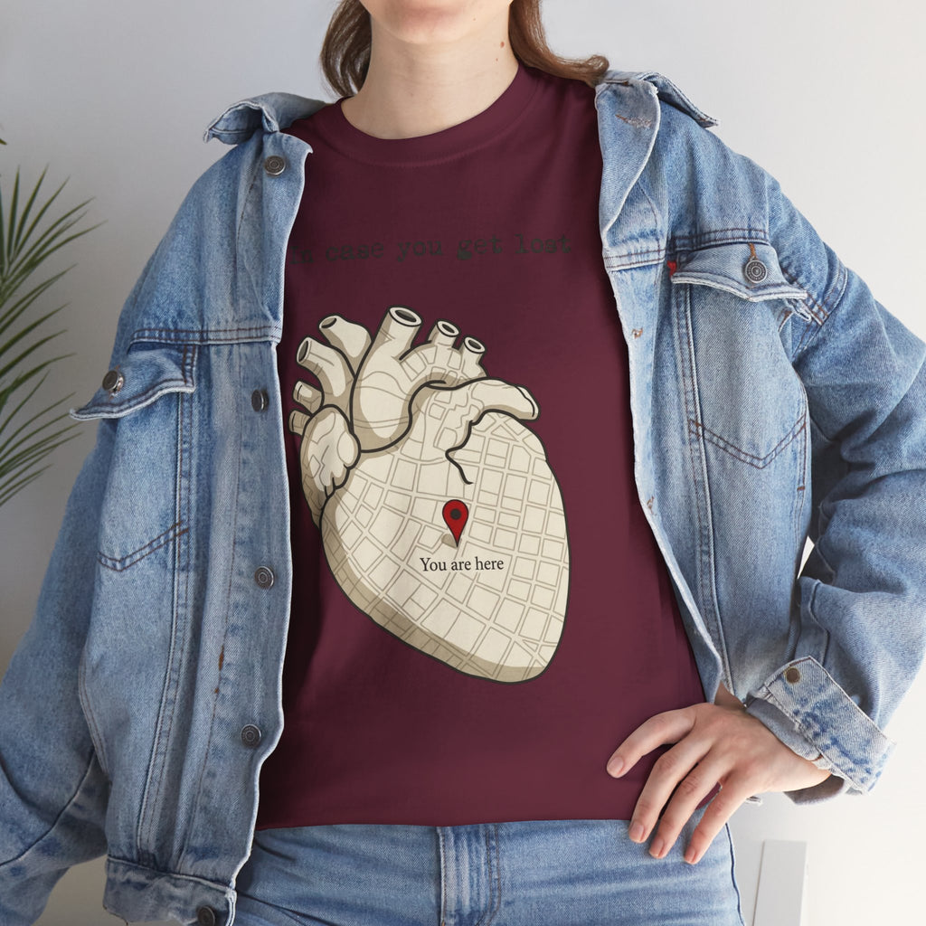 “In case you get lost” Heart Map — T-Shirt