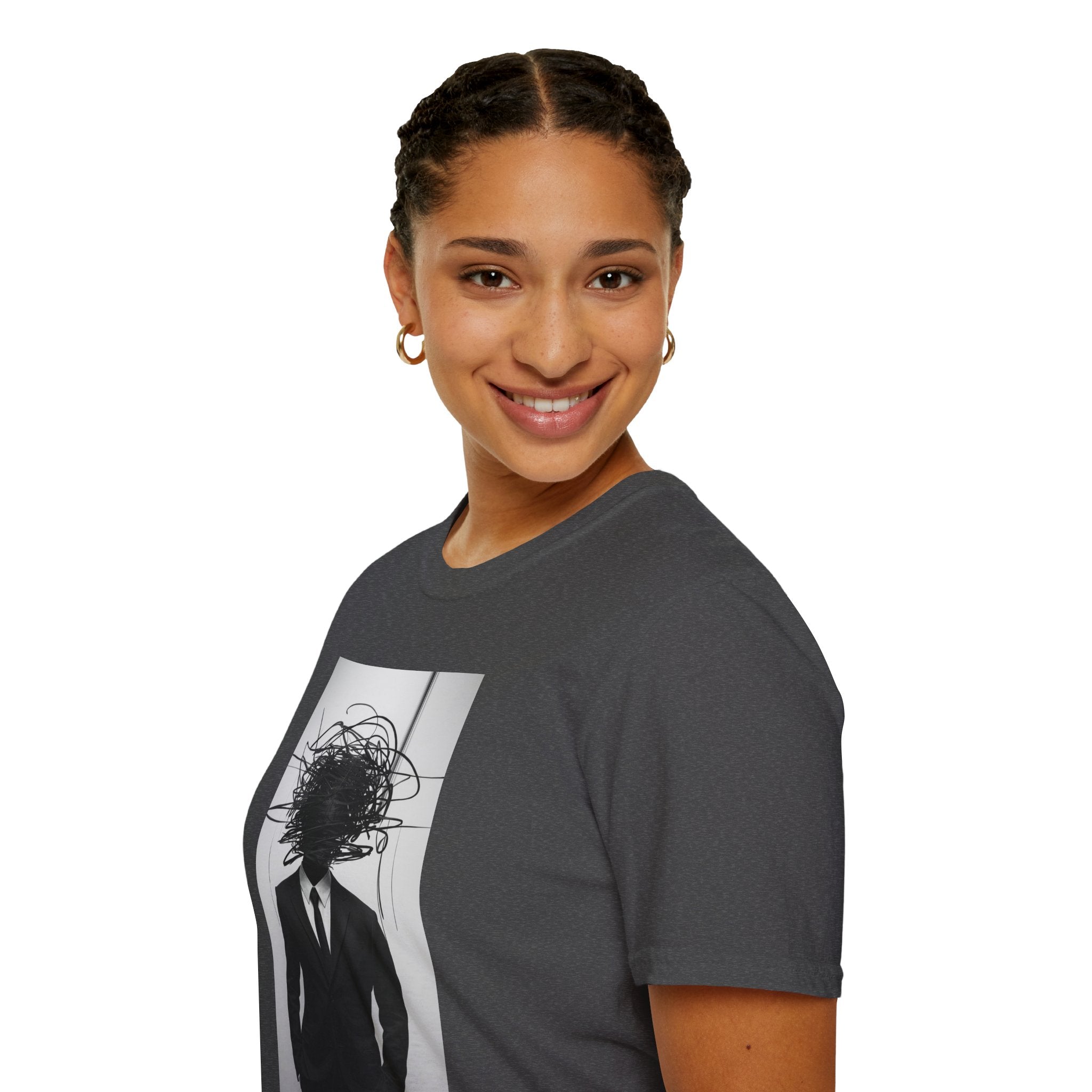 Abstract Scribble Head — T‑Shirt