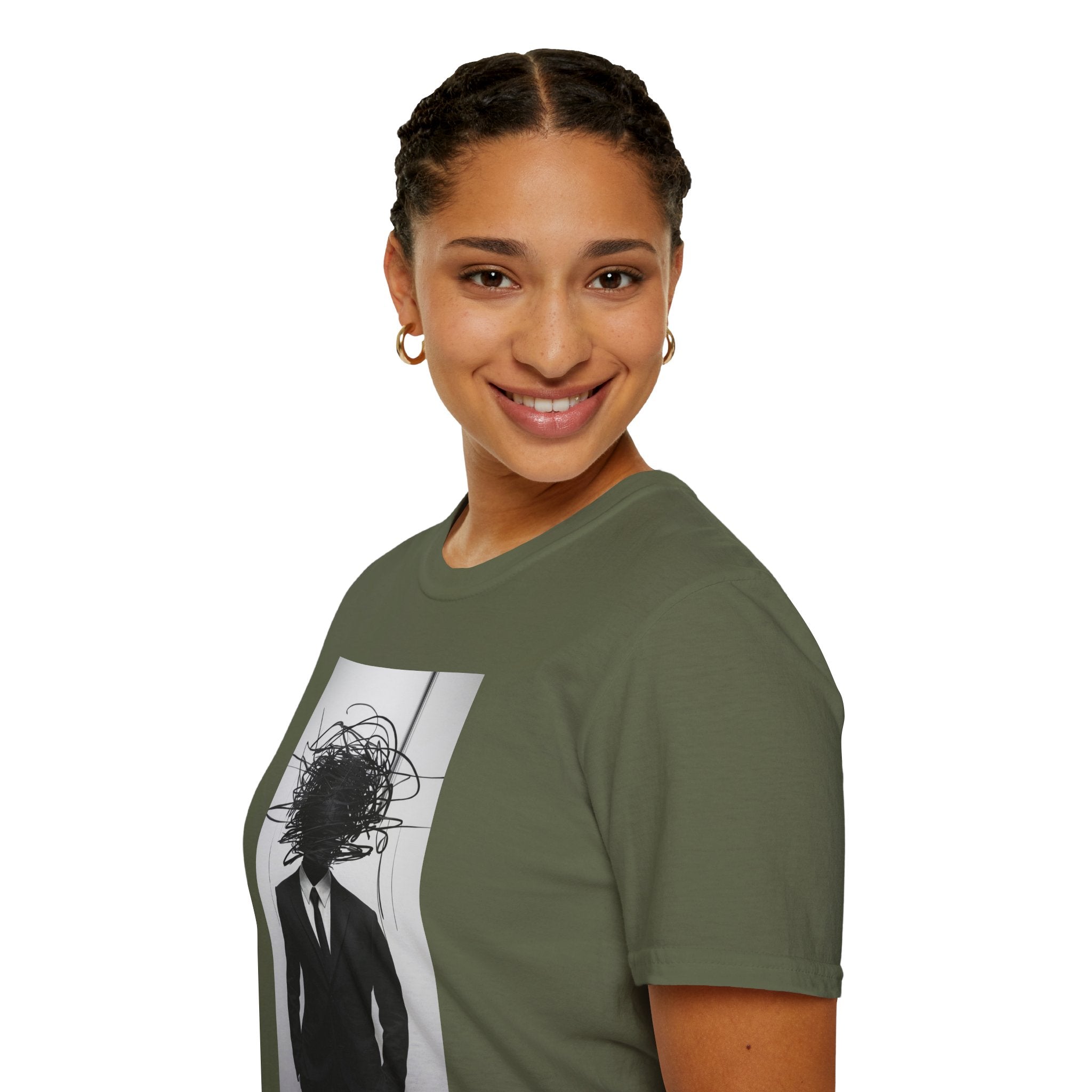 Abstract Scribble Head — T‑Shirt