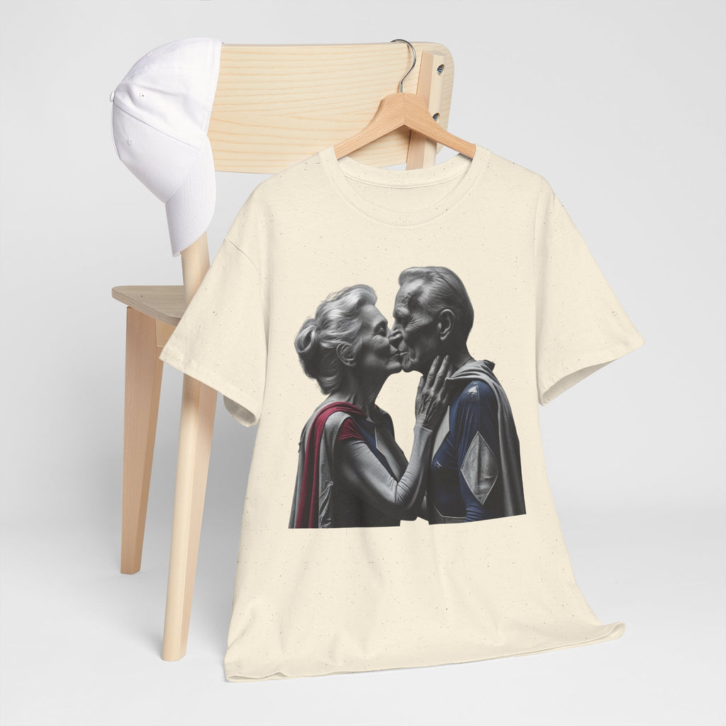 Kissing Old Superheroes — T‑Shirt