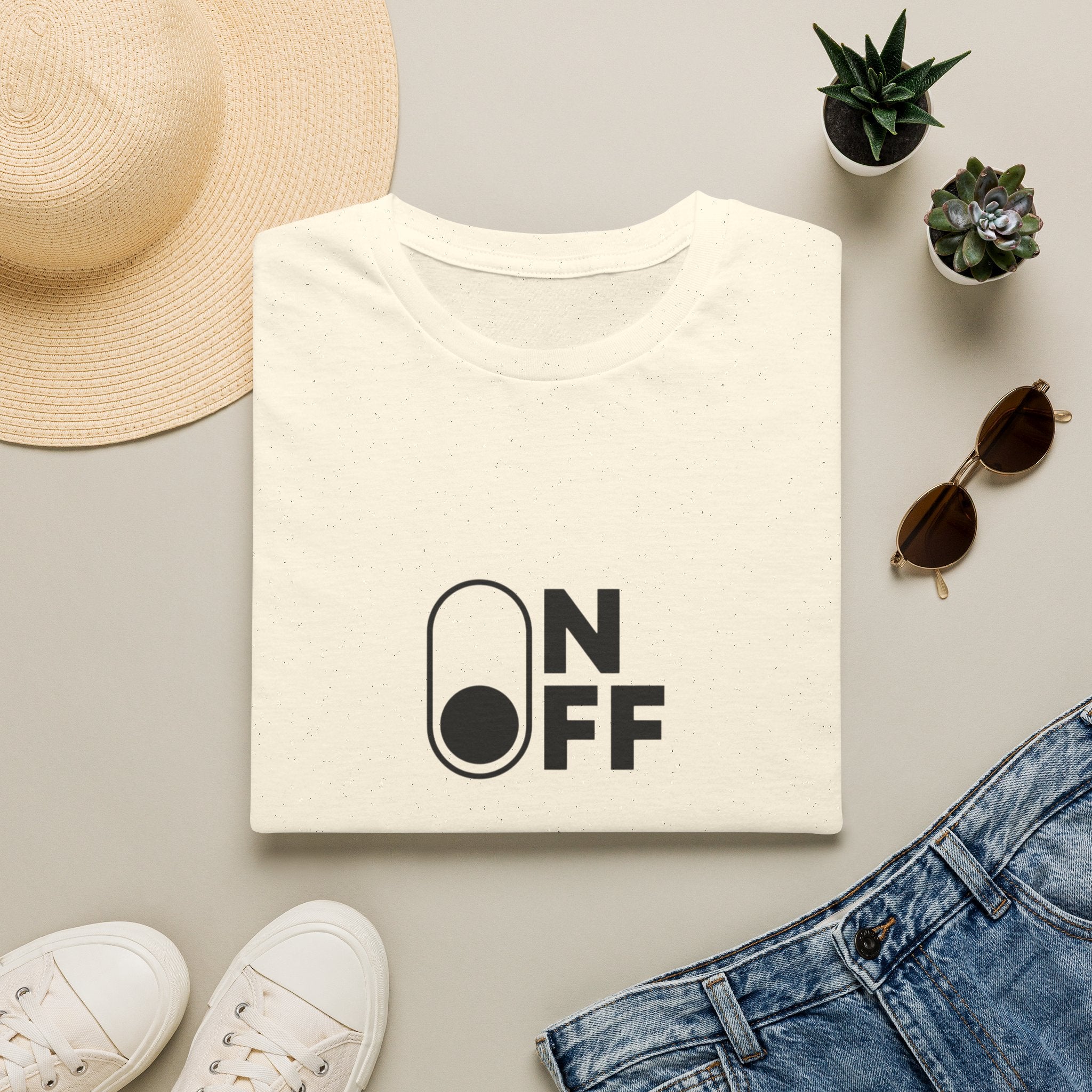 T-Shirt "On/Off" Minimalist Switch Graphic Tee