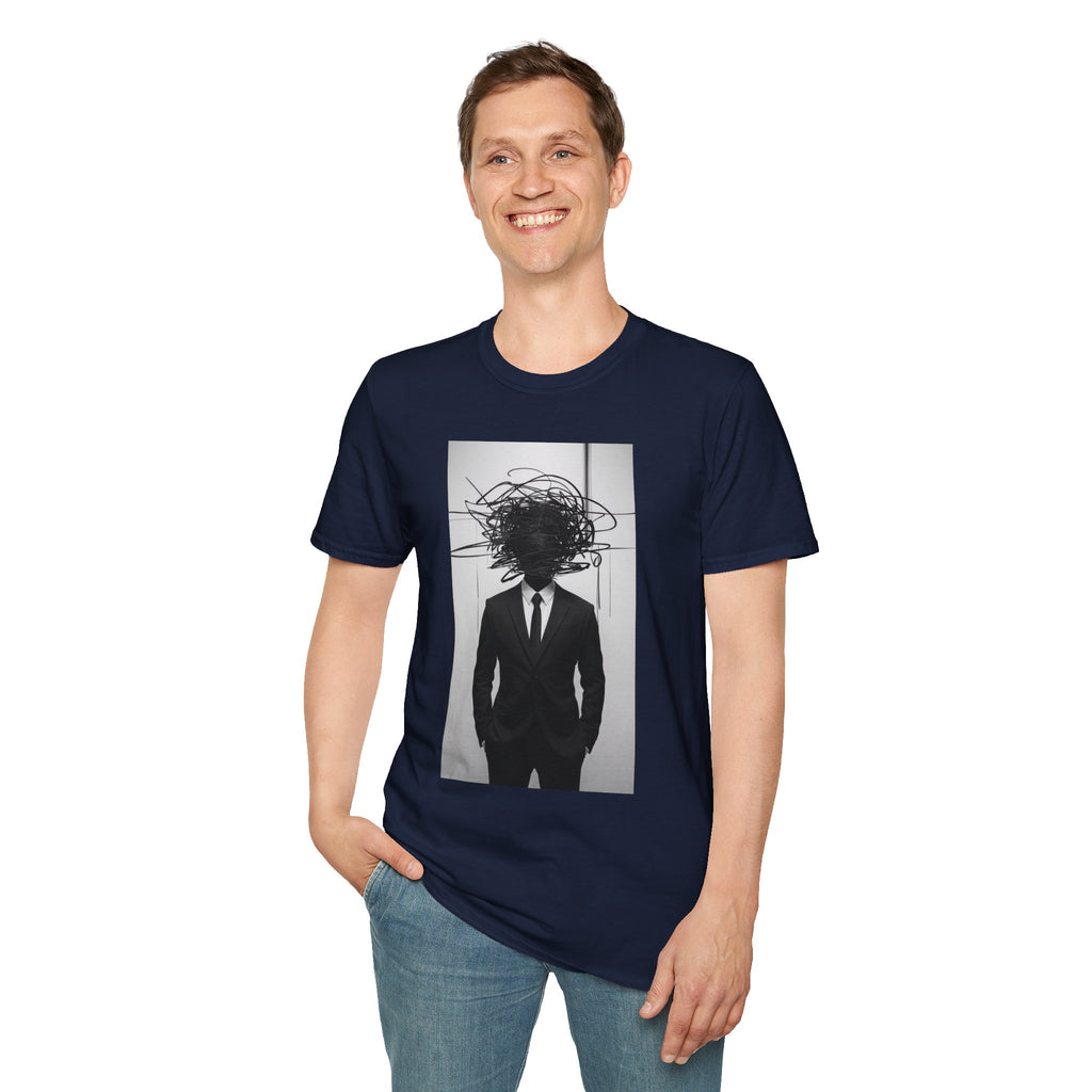 Abstract Scribble Head — T‑Shirt