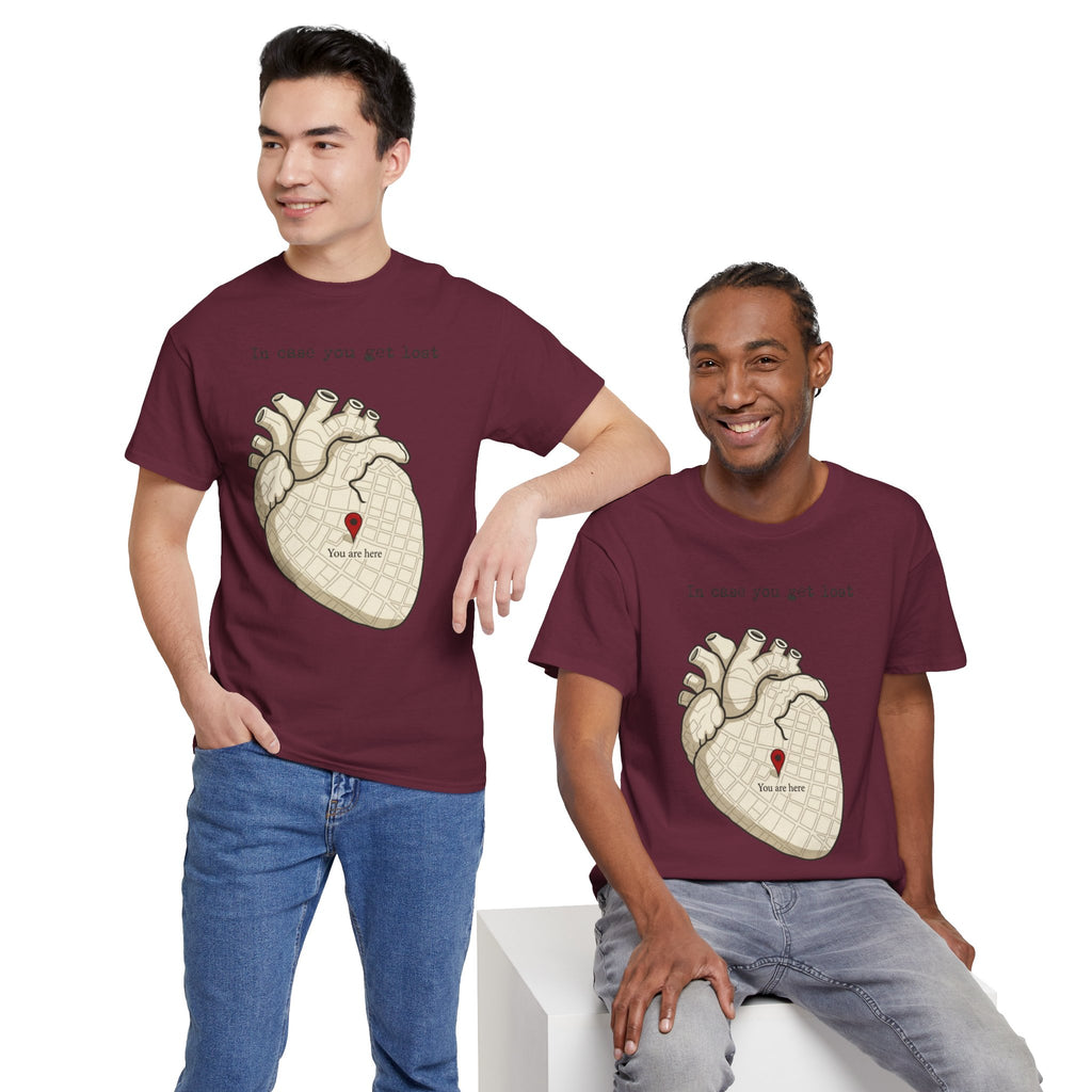 “In case you get lost” Heart Map — T-Shirt