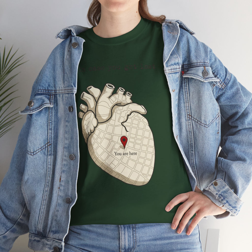 “In case you get lost” Heart Map — T-Shirt