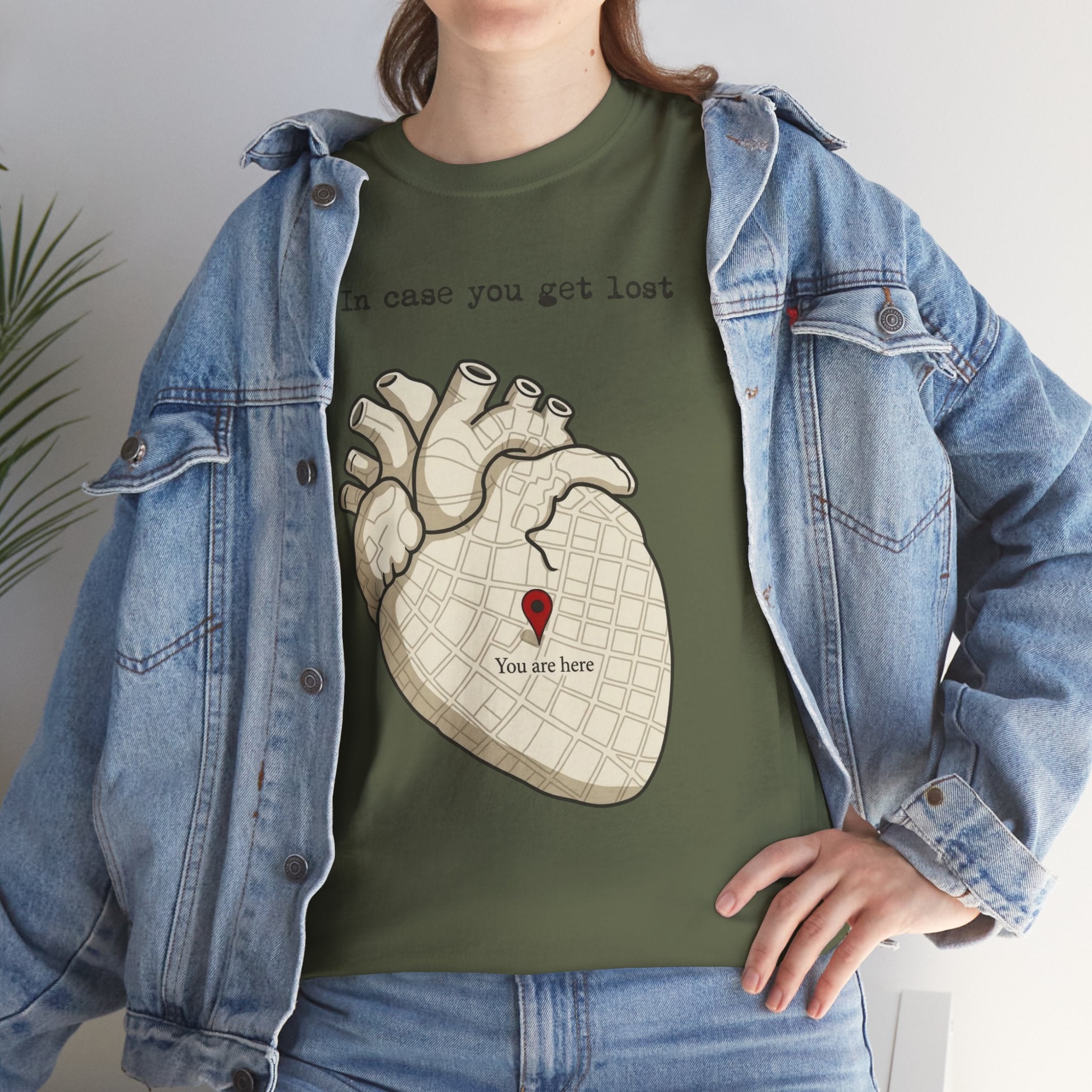 “In case you get lost” Heart Map — T-Shirt