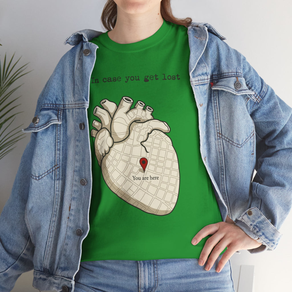 “In case you get lost” Heart Map — T-Shirt