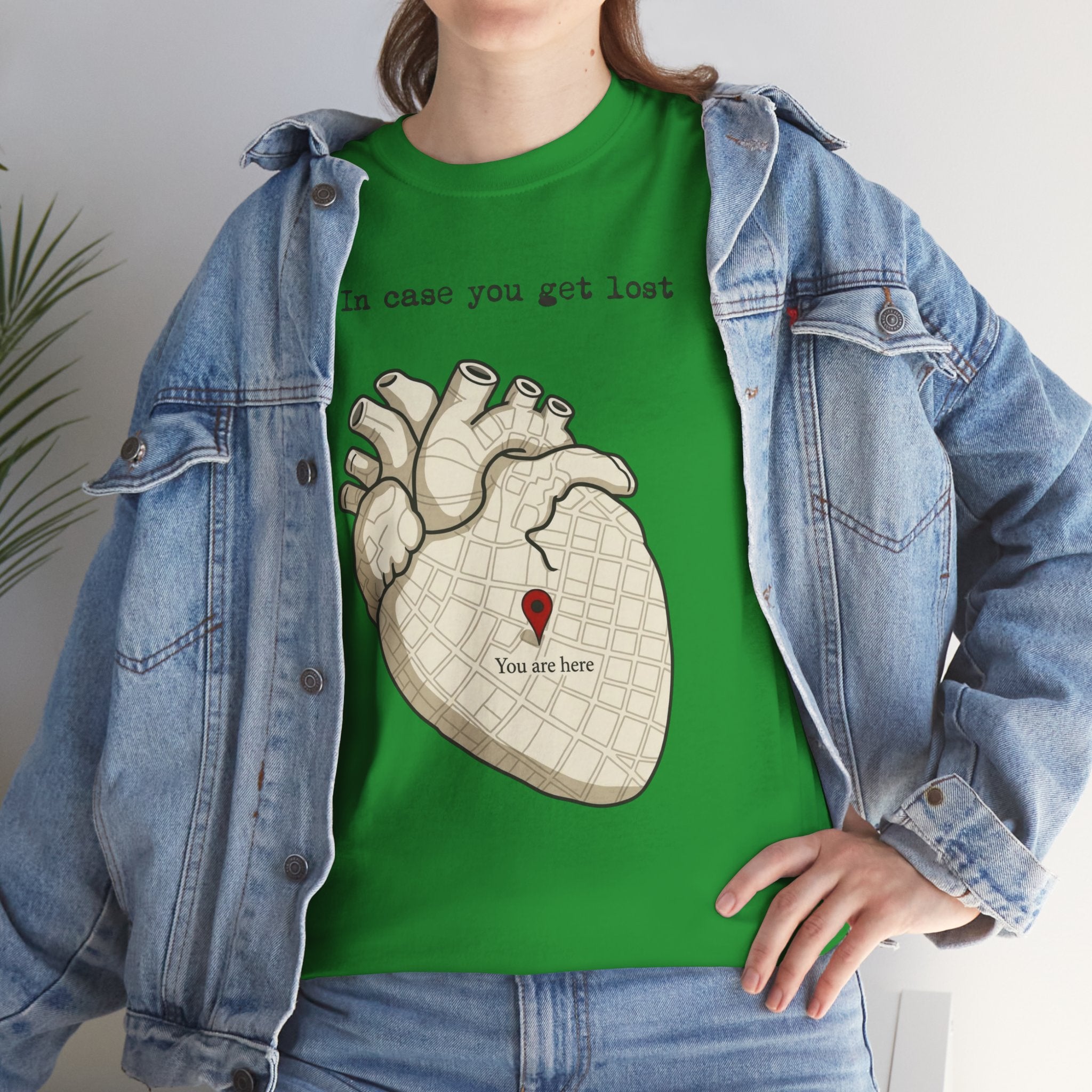 “In case you get lost” Heart Map — T-Shirt