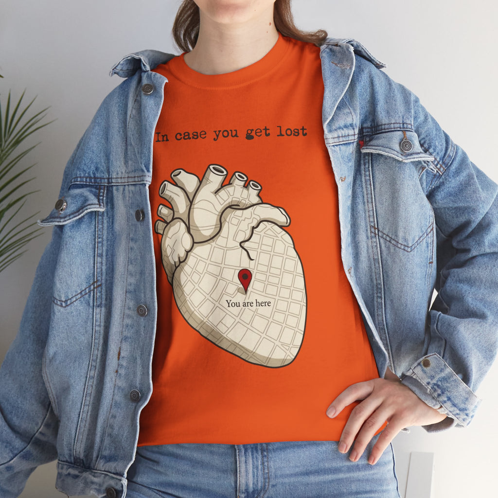 “In case you get lost” Heart Map — T-Shirt