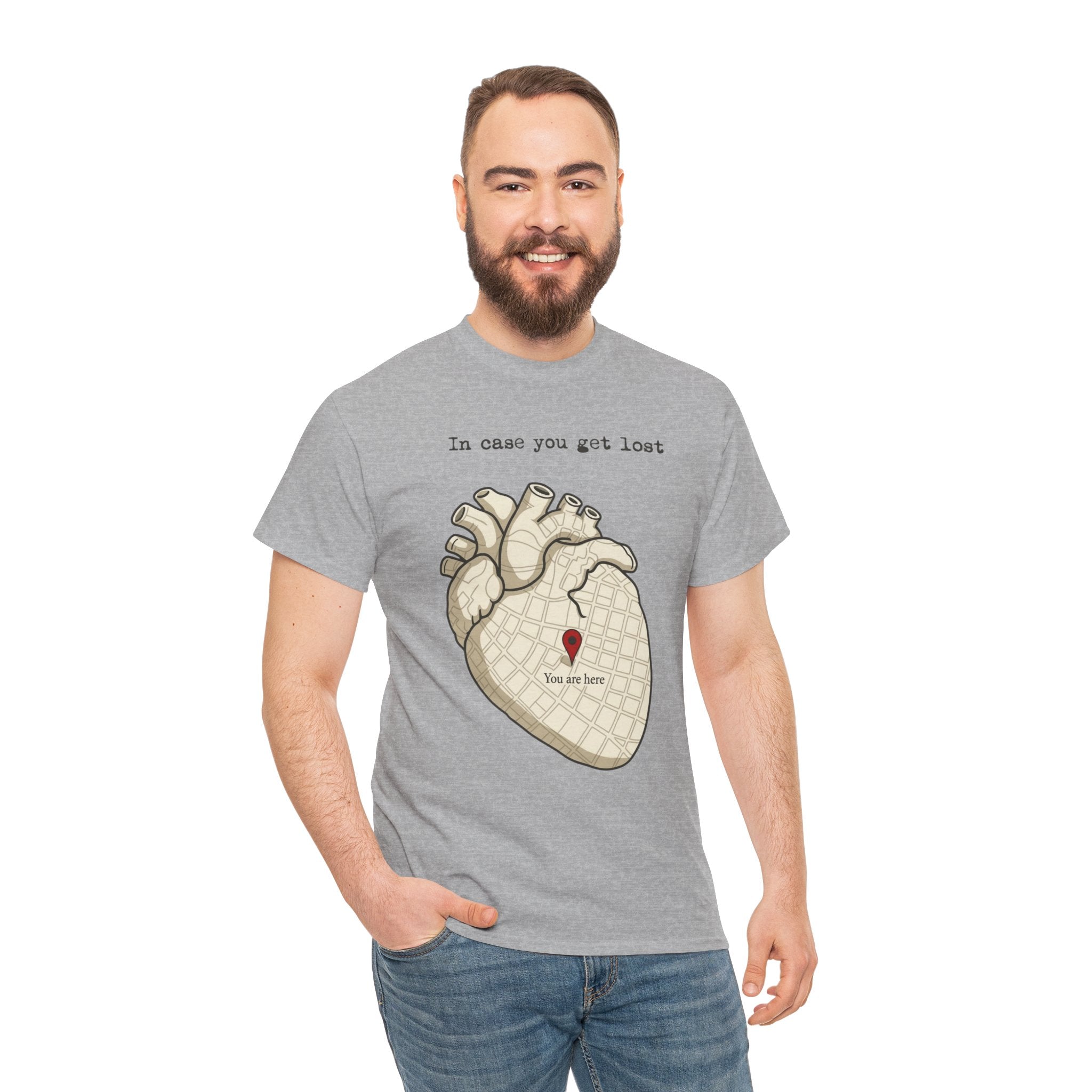 “In case you get lost” Heart Map — T-Shirt