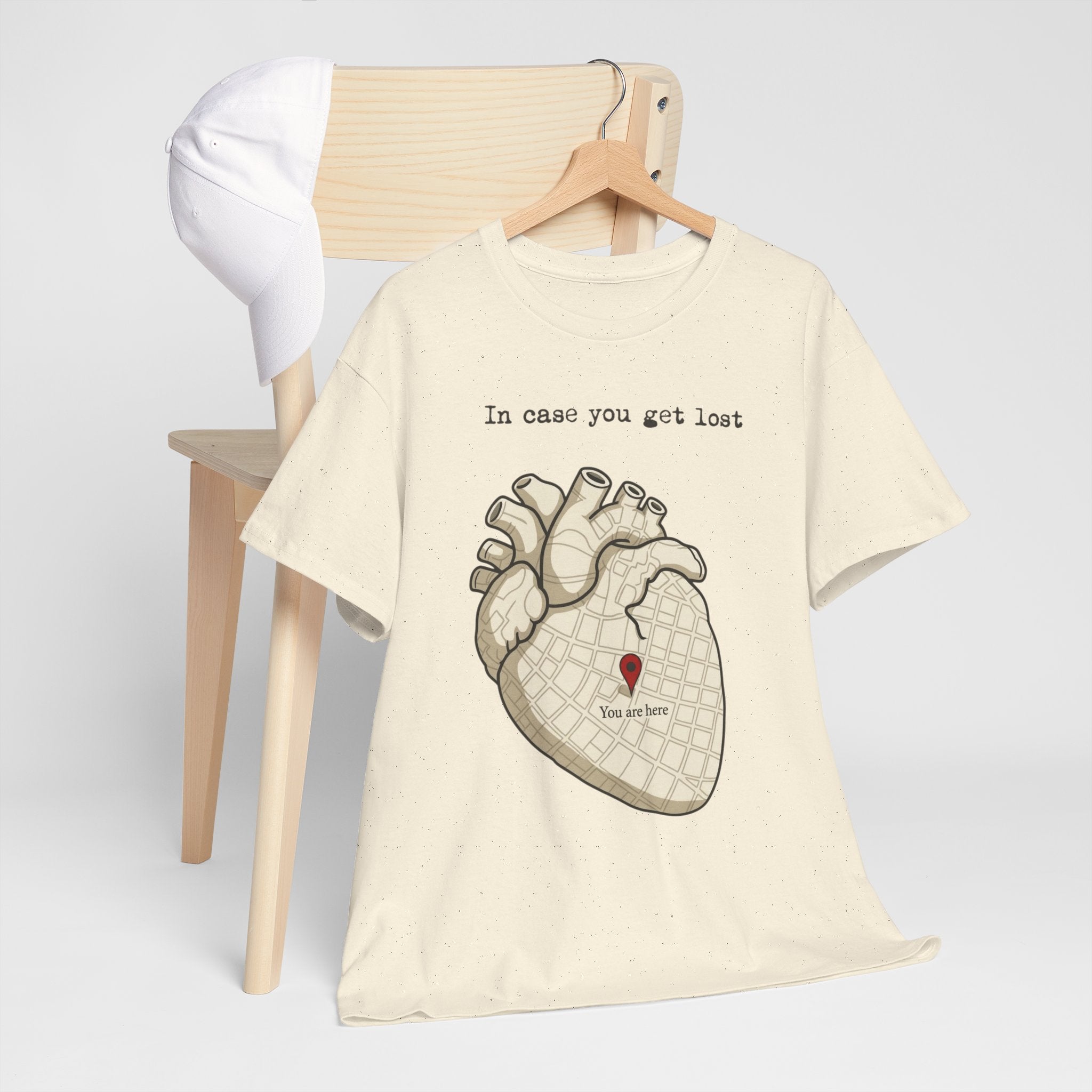 “In case you get lost” Heart Map — T-Shirt