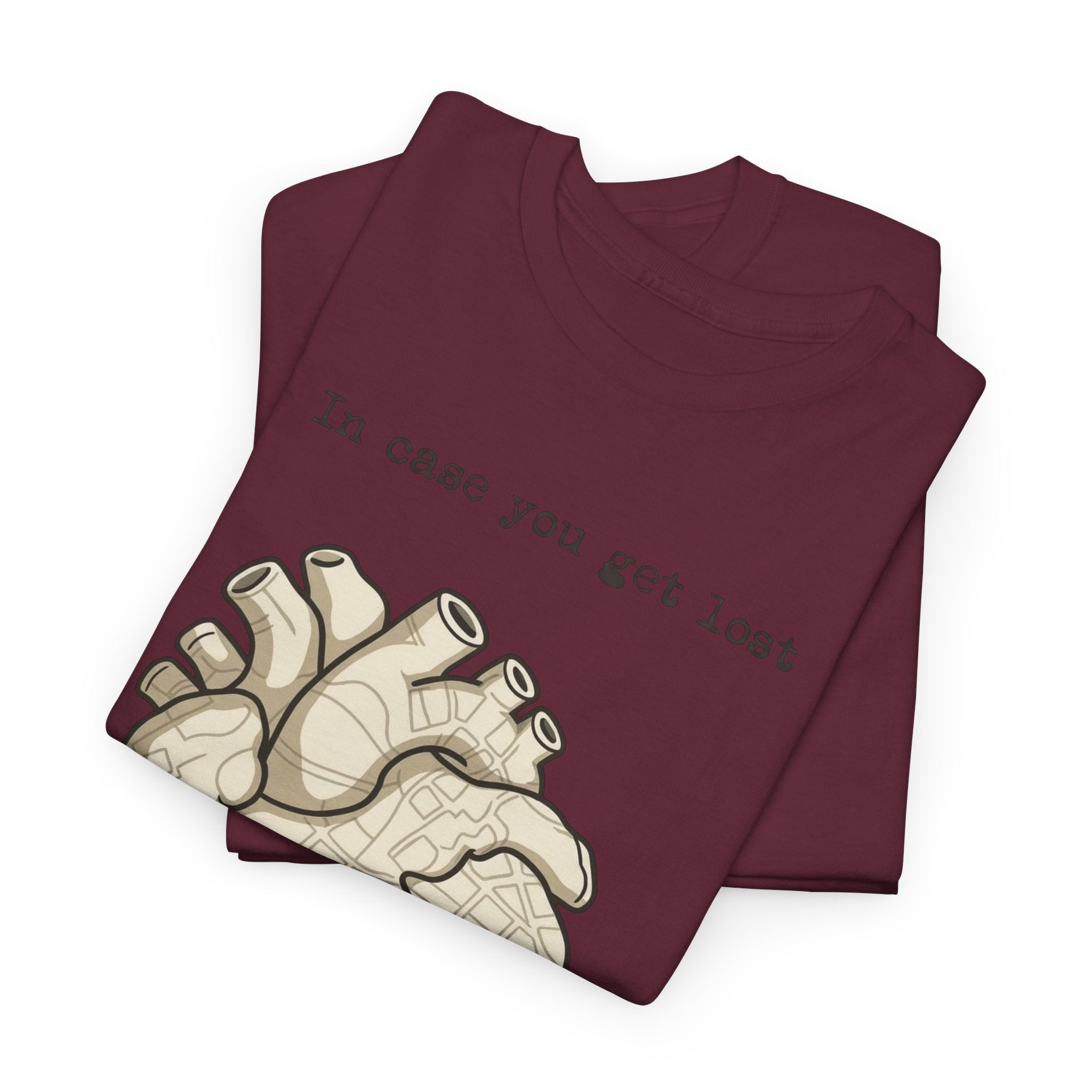 “In case you get lost” Heart Map — T-Shirt