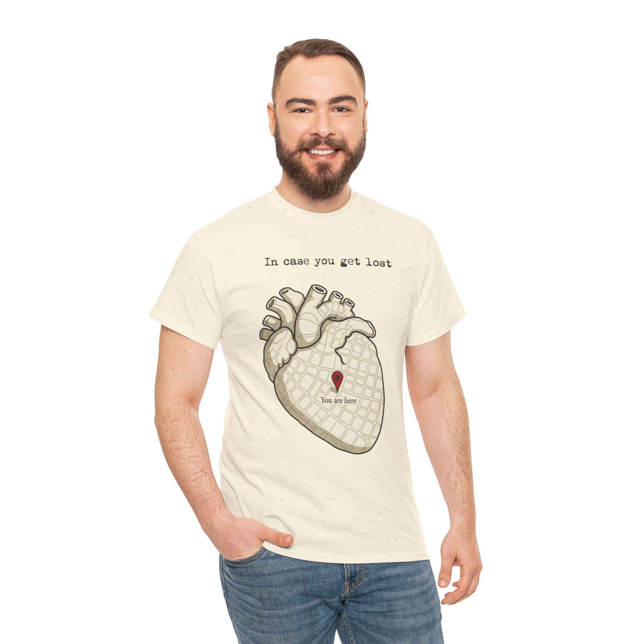 “In case you get lost” Heart Map — T-Shirt