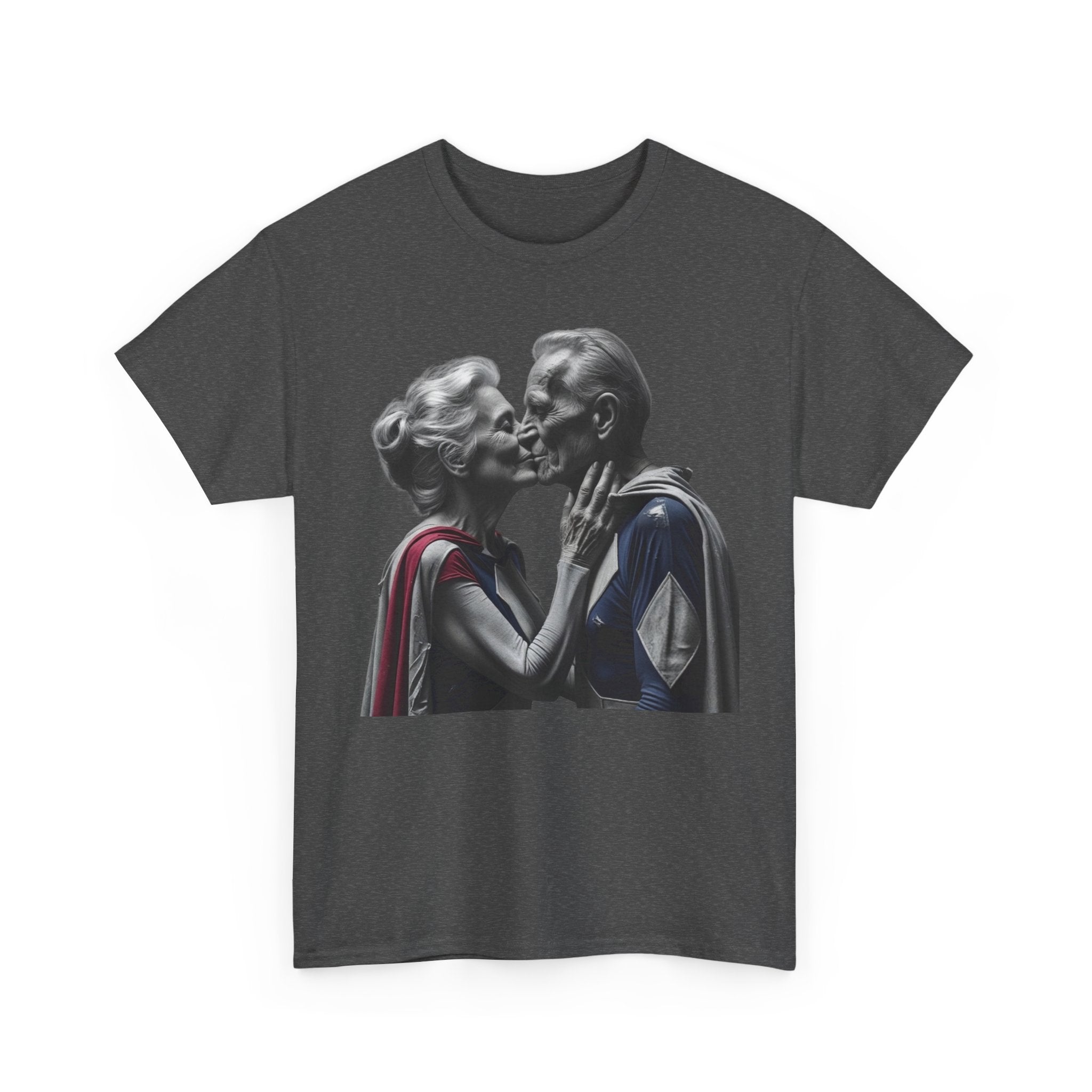 Kissing Old Superheroes — T‑Shirt