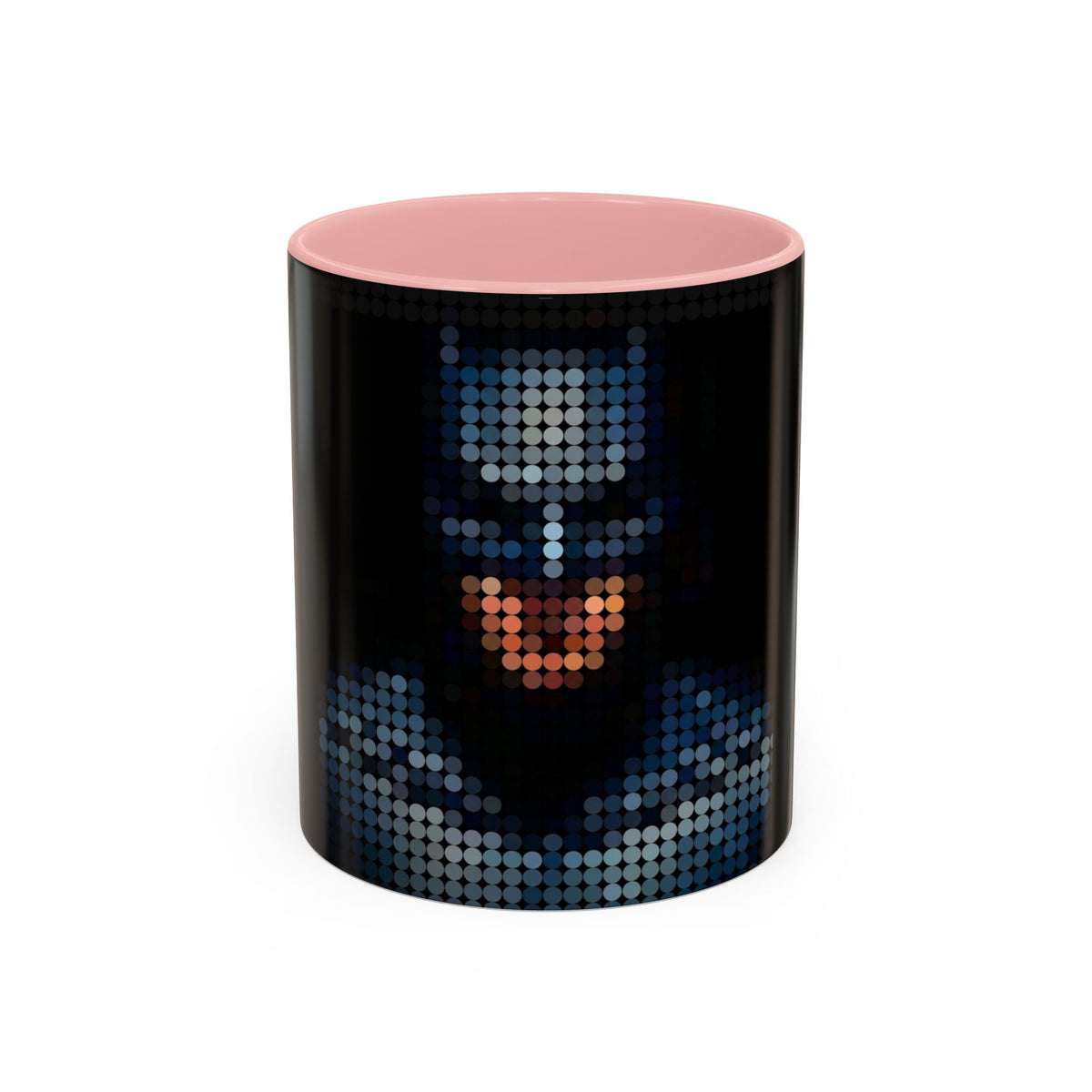 Pixel Art Dark Knight Mug in Pink – pixel art dark knight superhero mug