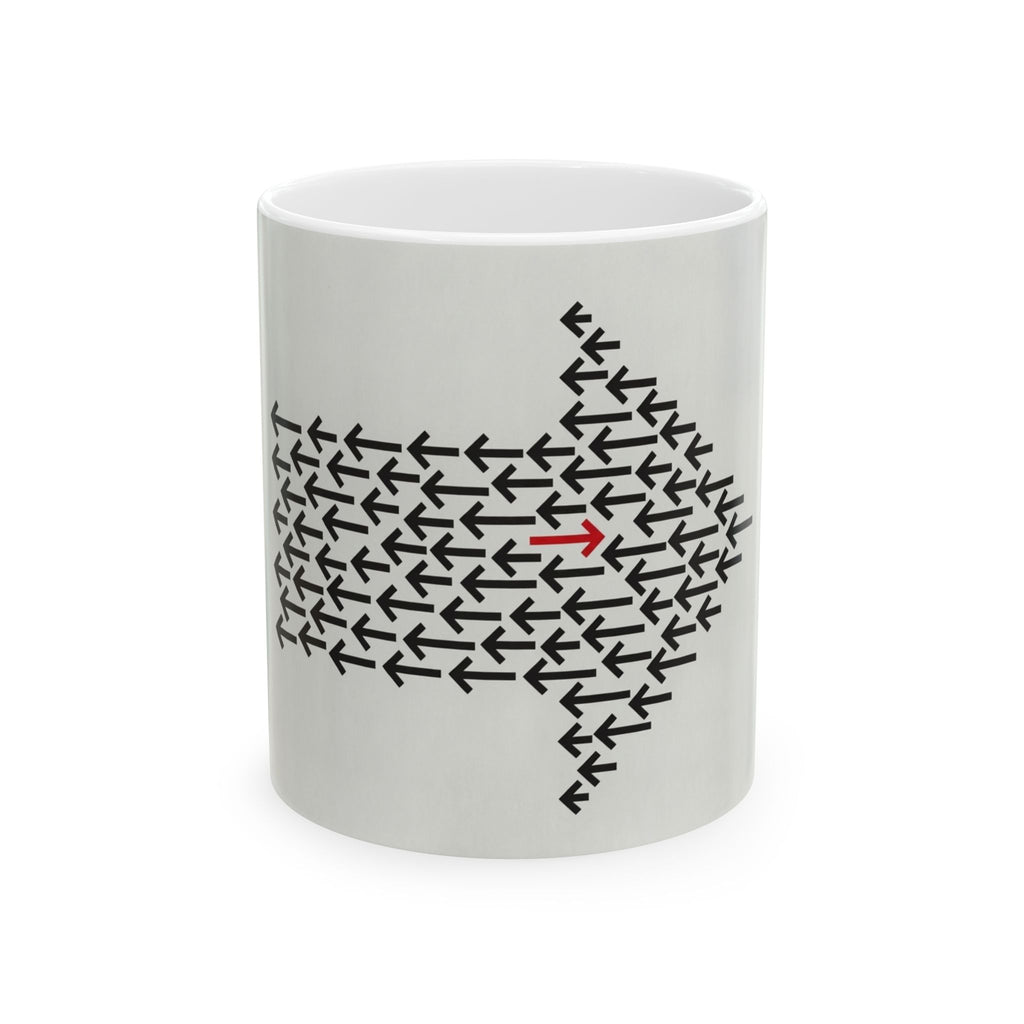Red Arrow Against the Crowd — Office Coffee Cup