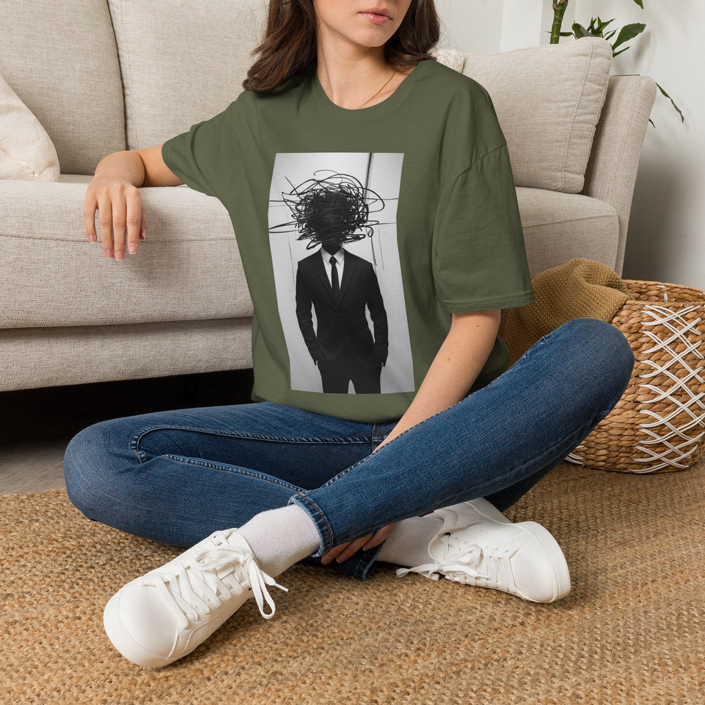 Abstract Scribble Head — T‑Shirt