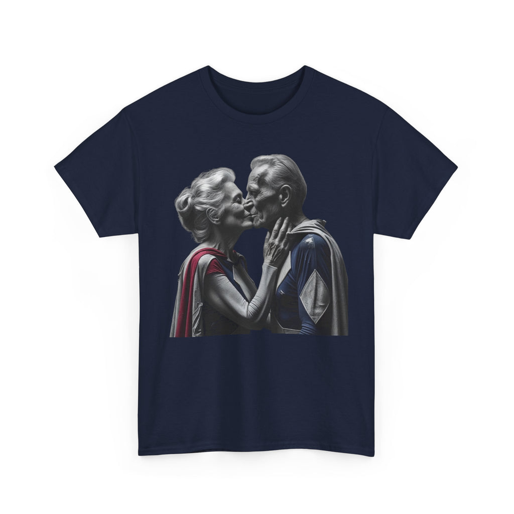 Kissing Old Superheroes — T‑Shirt