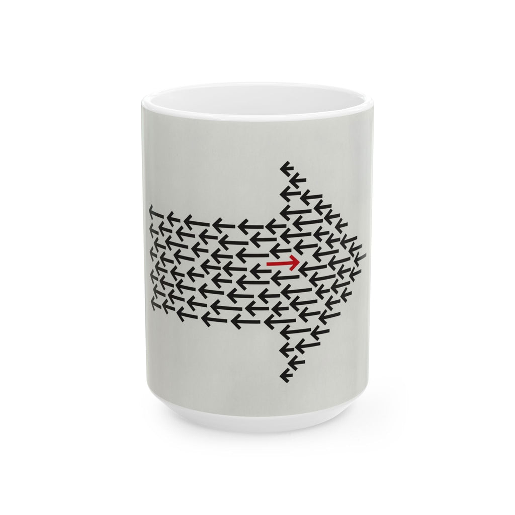 Red Arrow Against the Crowd — Office Coffee Cup