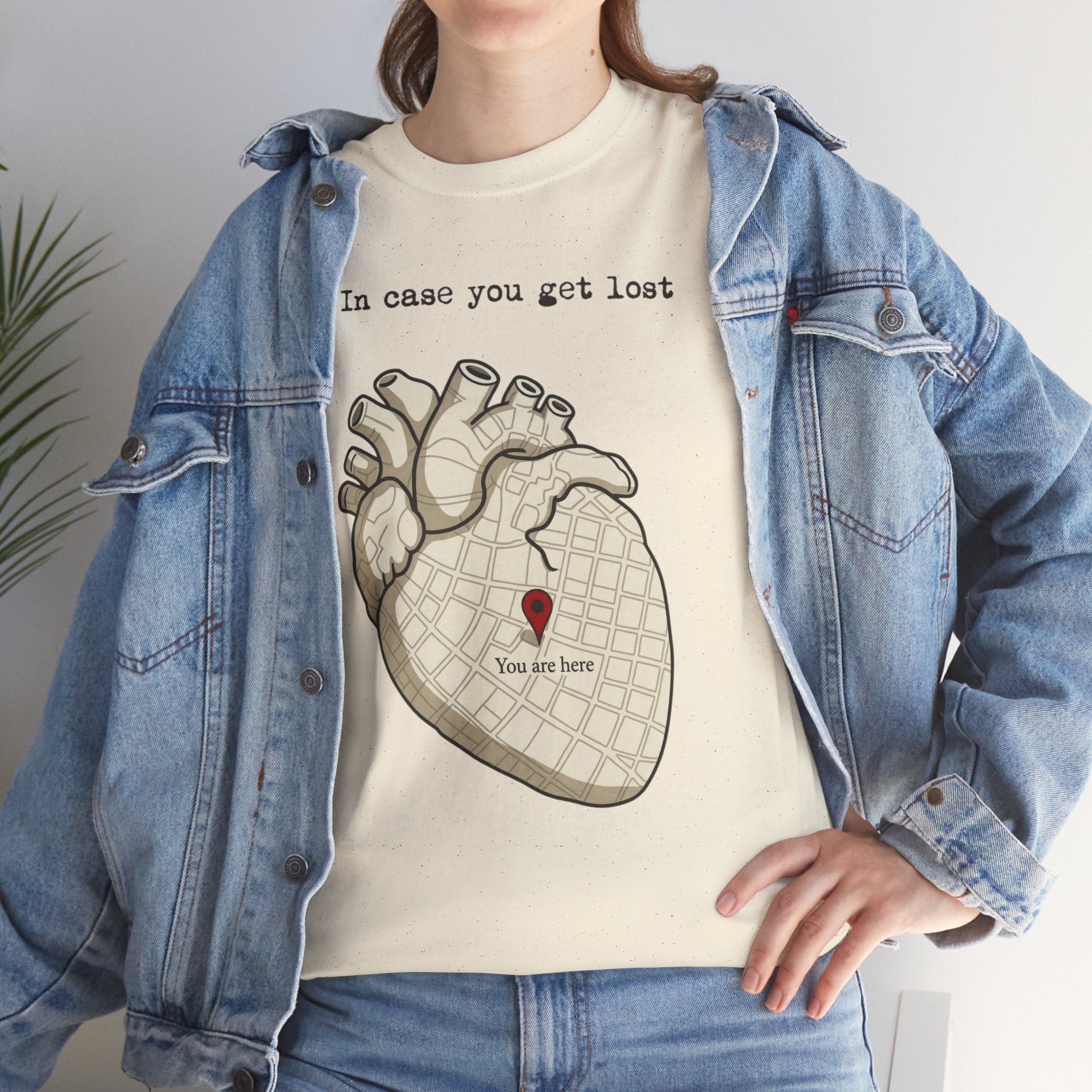 “In case you get lost” Heart Map — T-Shirt