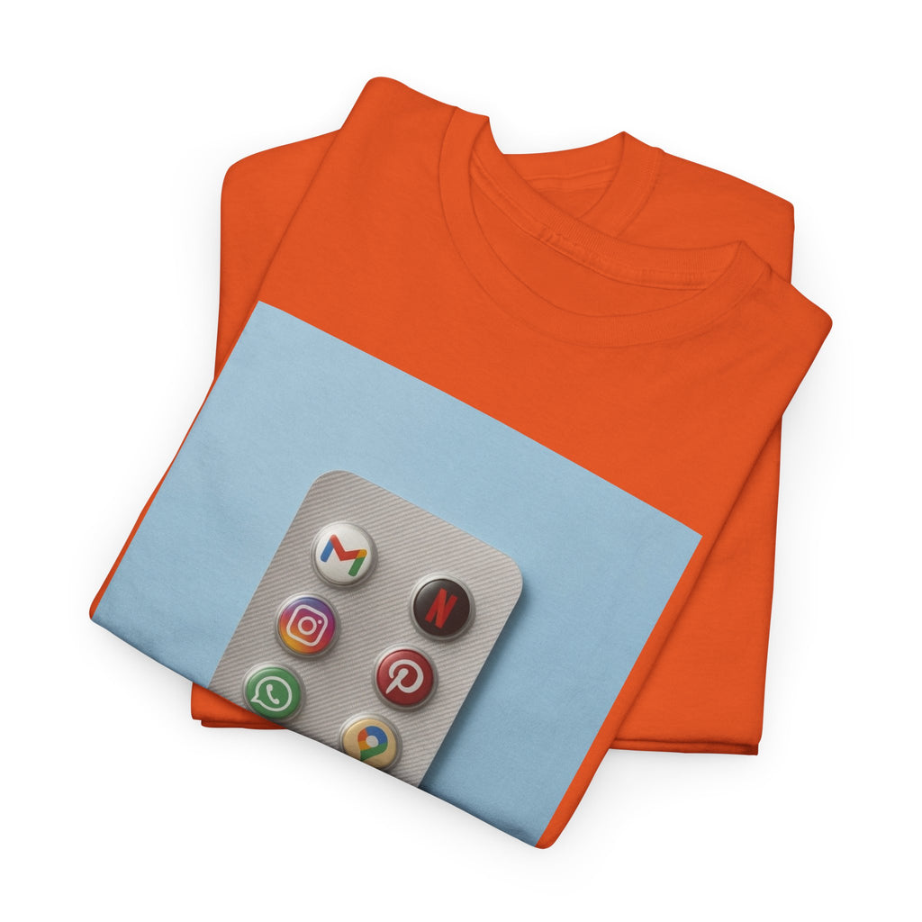 Social Media Pills T-Shirt – Funny Tech Satire Graphic Tee