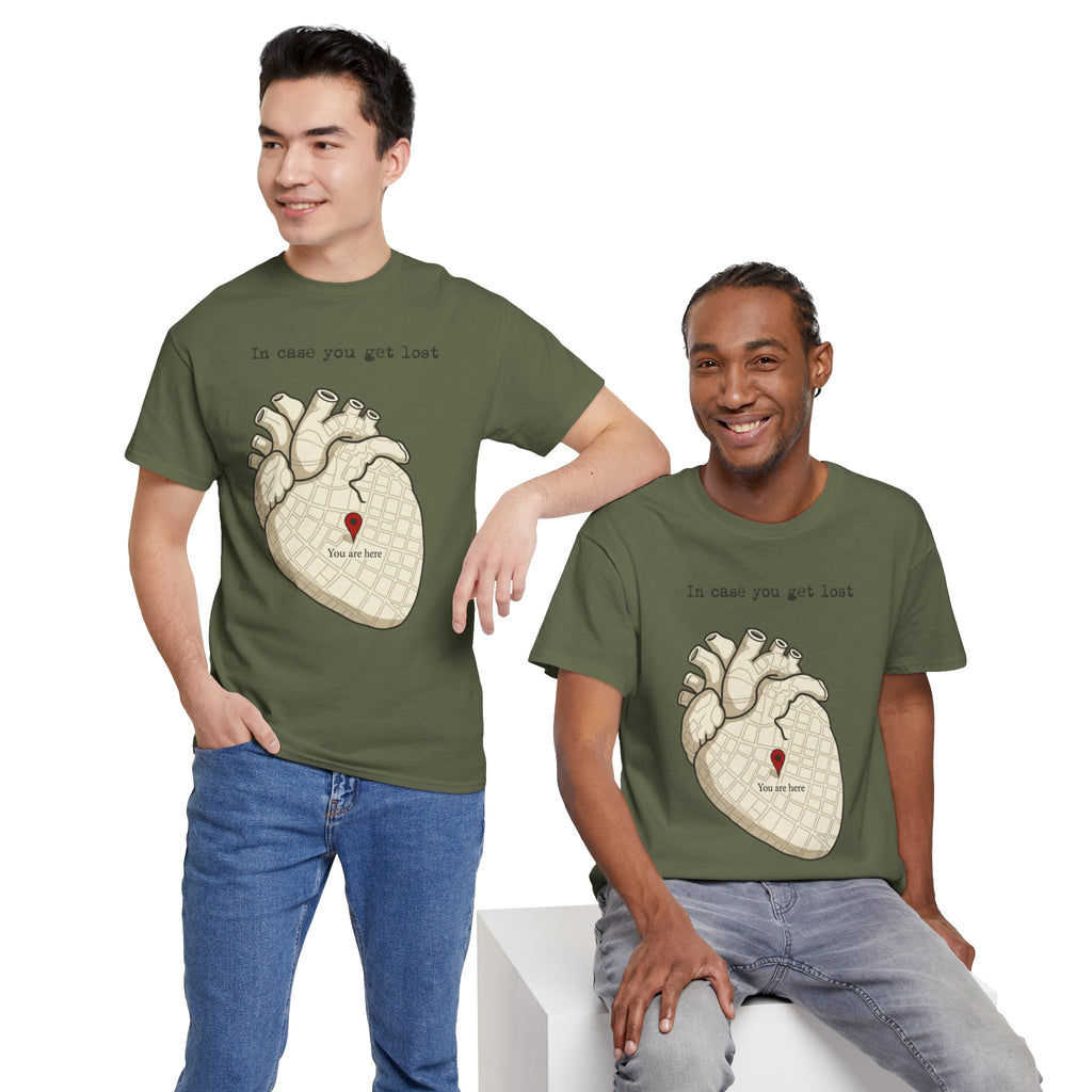 “In case you get lost” Heart Map — T-Shirt
