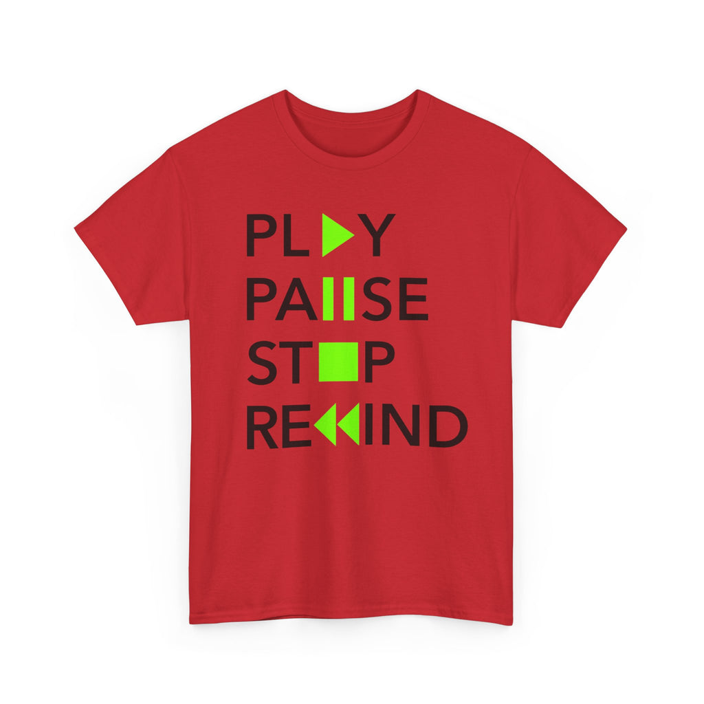 Play Pause Stop Rewind T-Shirt – Music Lover Graphic Tee