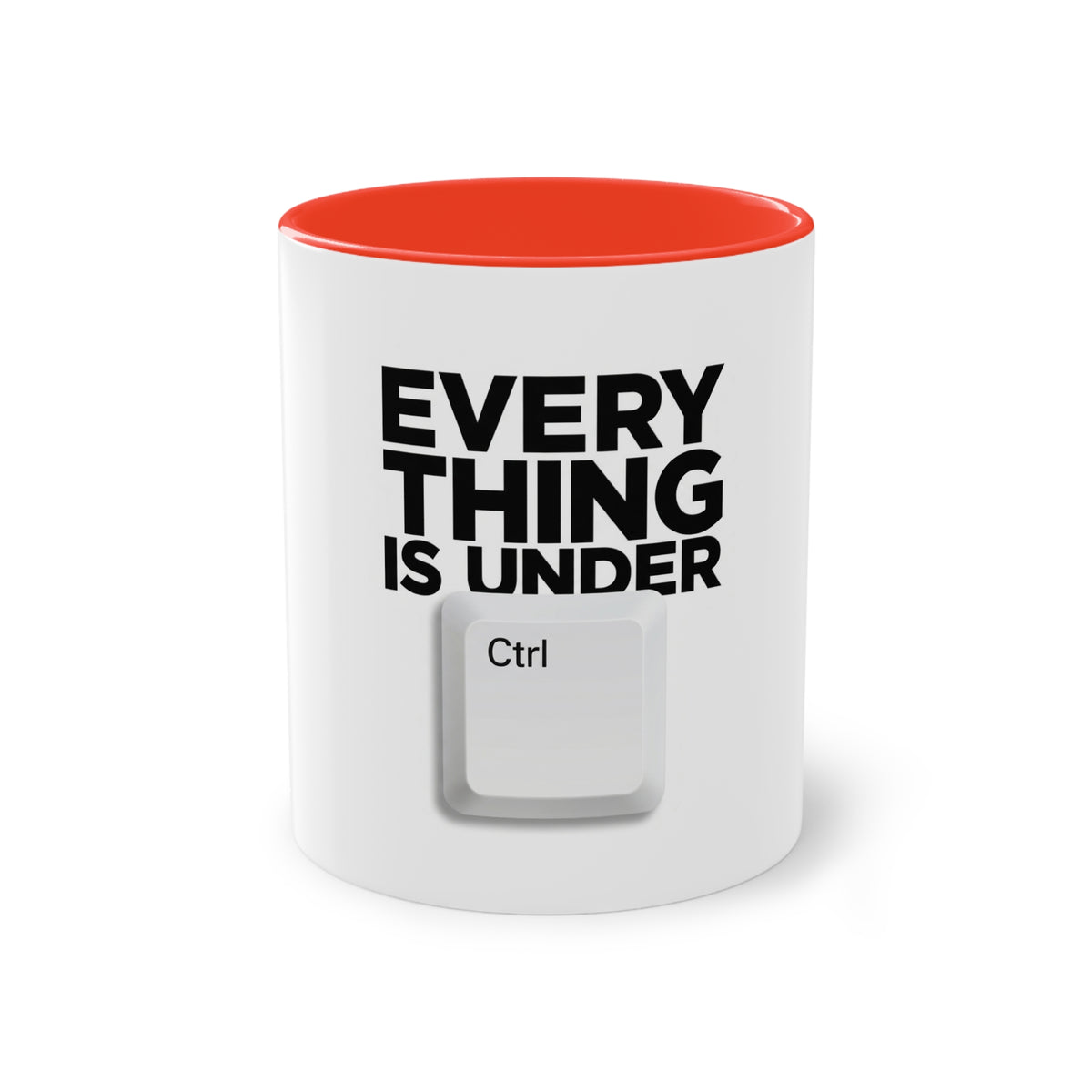 Everything Is Under Control Mug in Red – funny calm-under-pressure coffee mug