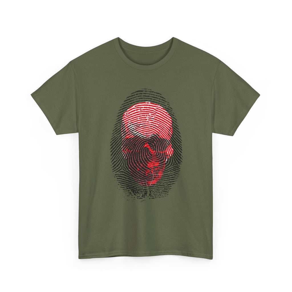 Skull Fingerprint T-Shirt – Dark Art Graphic Tee
